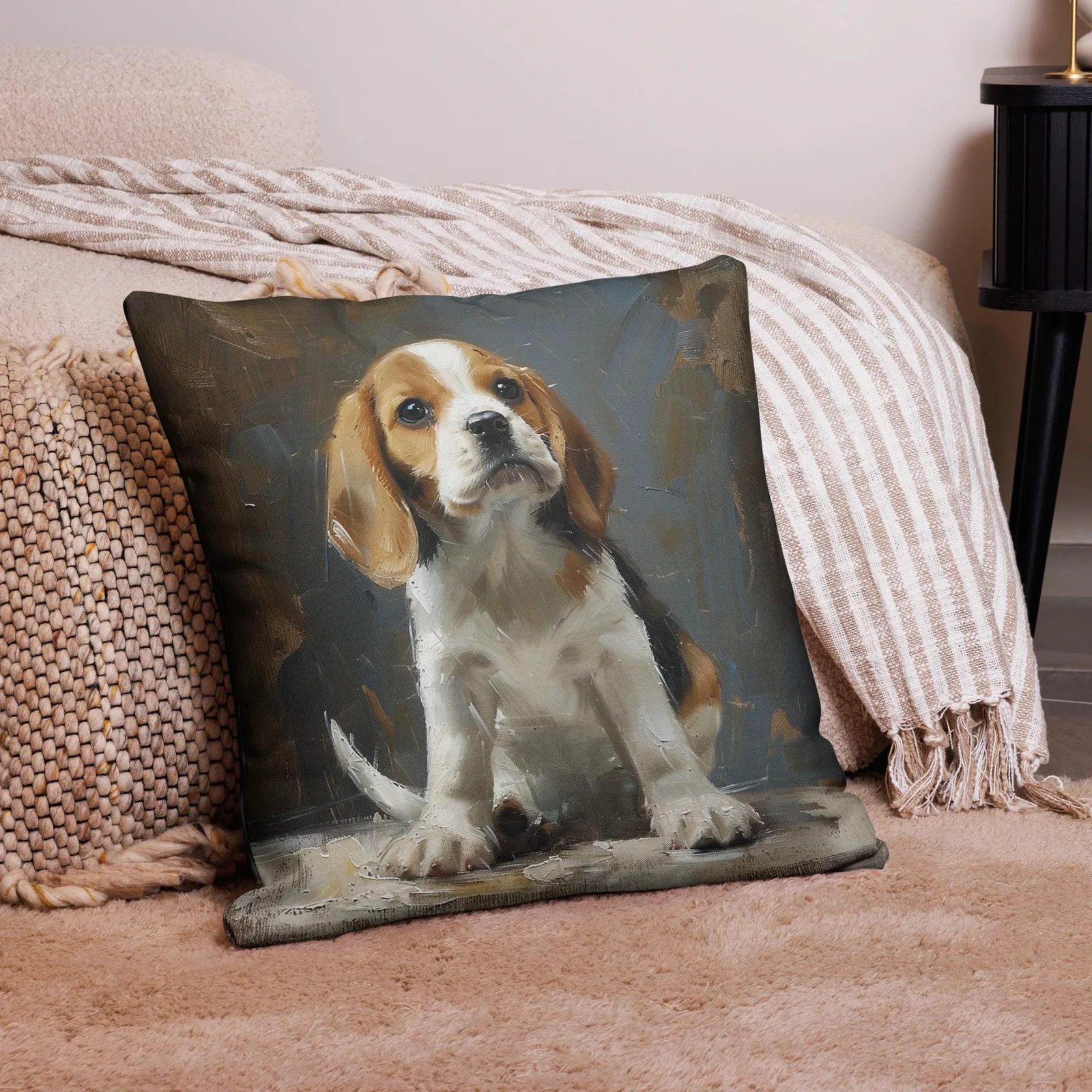 Adorable Beagle Puppy Throw Pillow: Cozy Dog Lover Home Decor, photo 9
