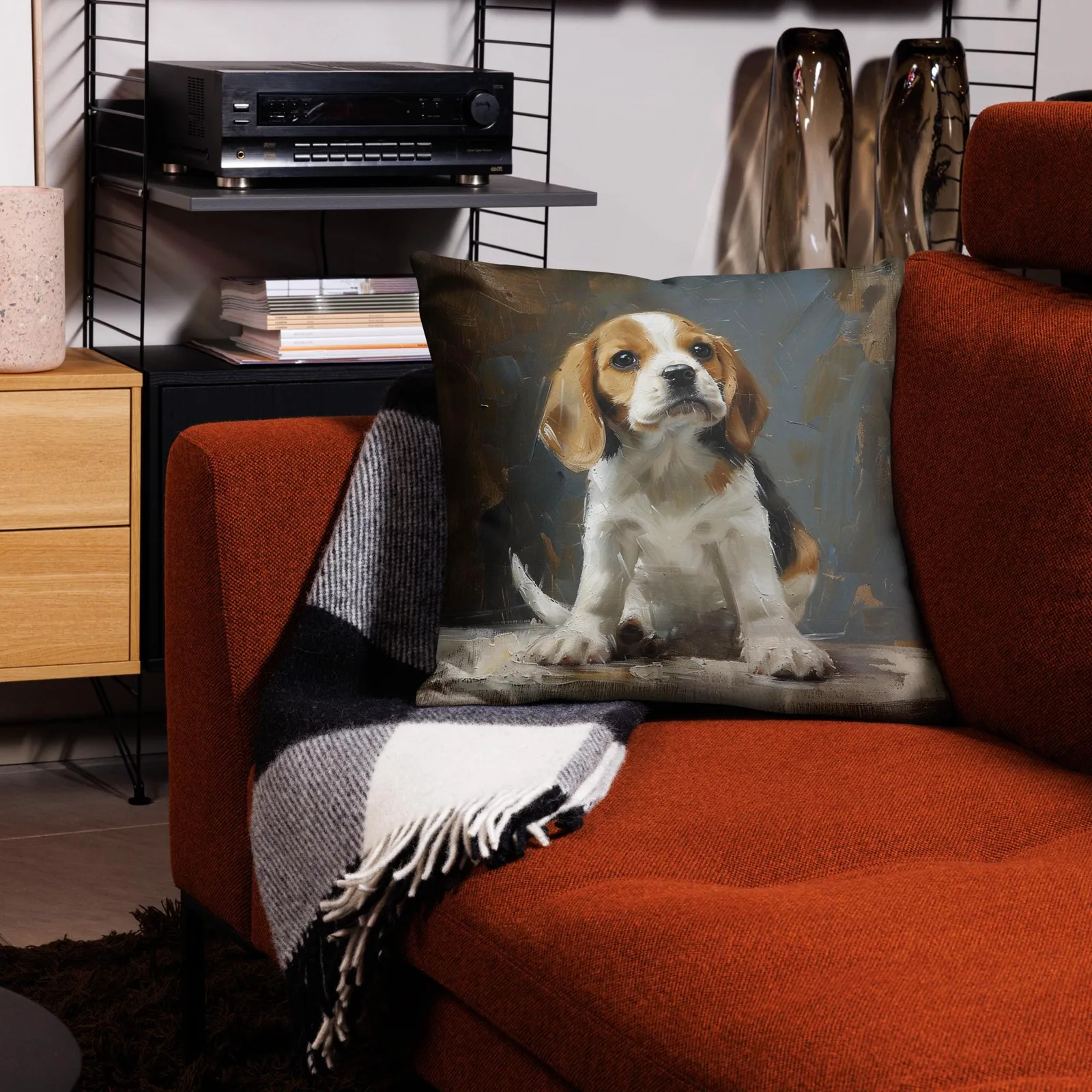 Adorable Beagle Puppy Throw Pillow: Cozy Dog Lover Home Decor, photo 2