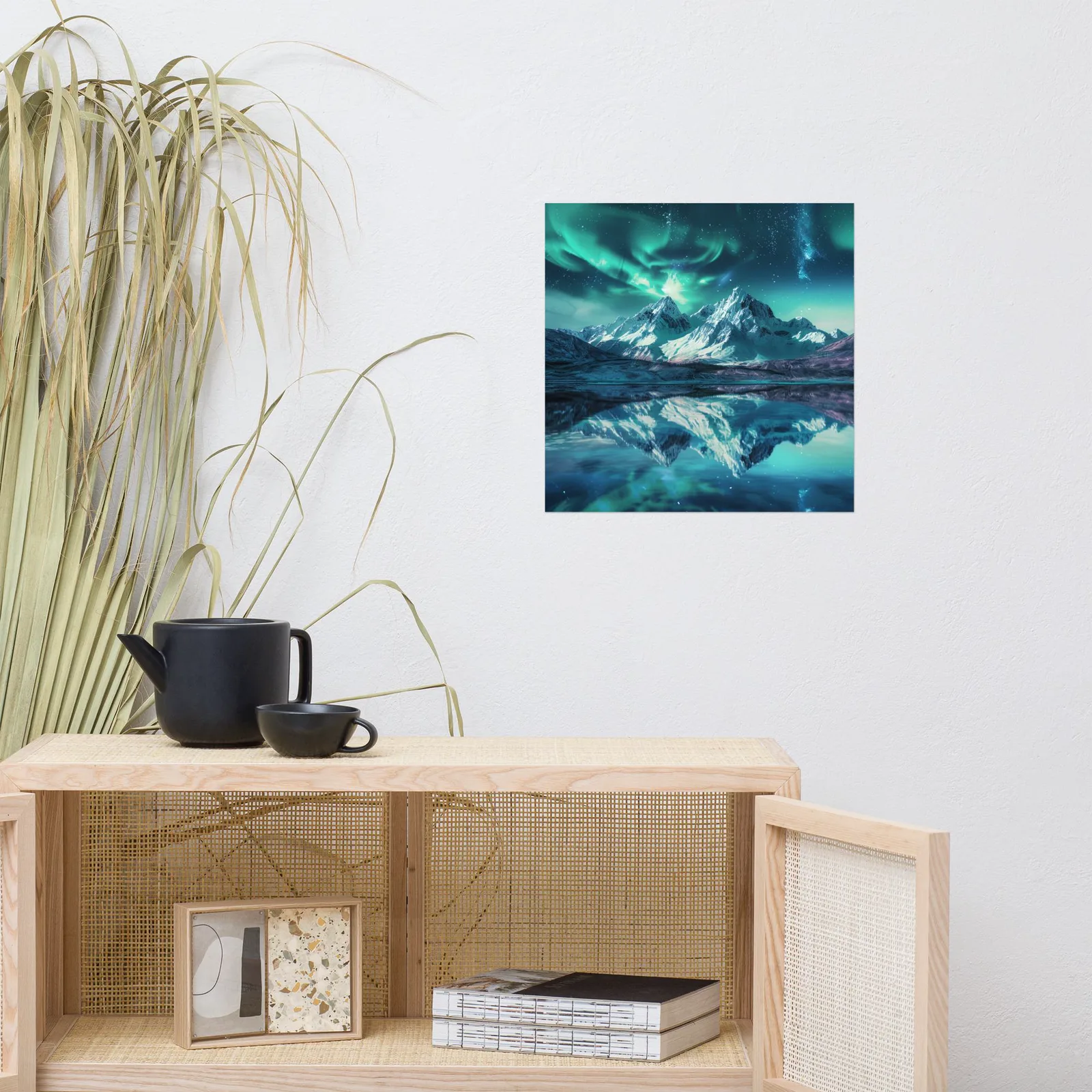 Aurora Mountain Dreamscape Poster: Northern Lights Landscape Wall Art, photo 8