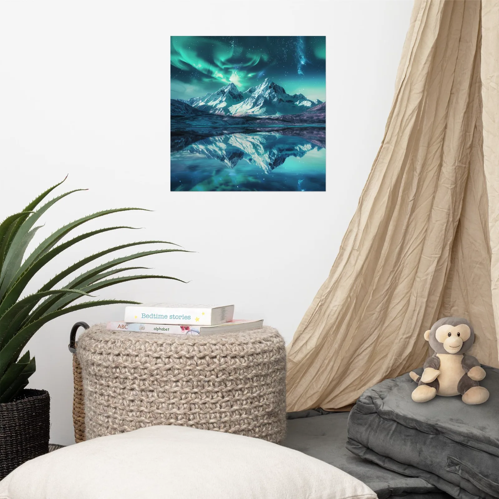 Aurora Mountain Dreamscape Poster: Northern Lights Landscape Wall Art, photo 5