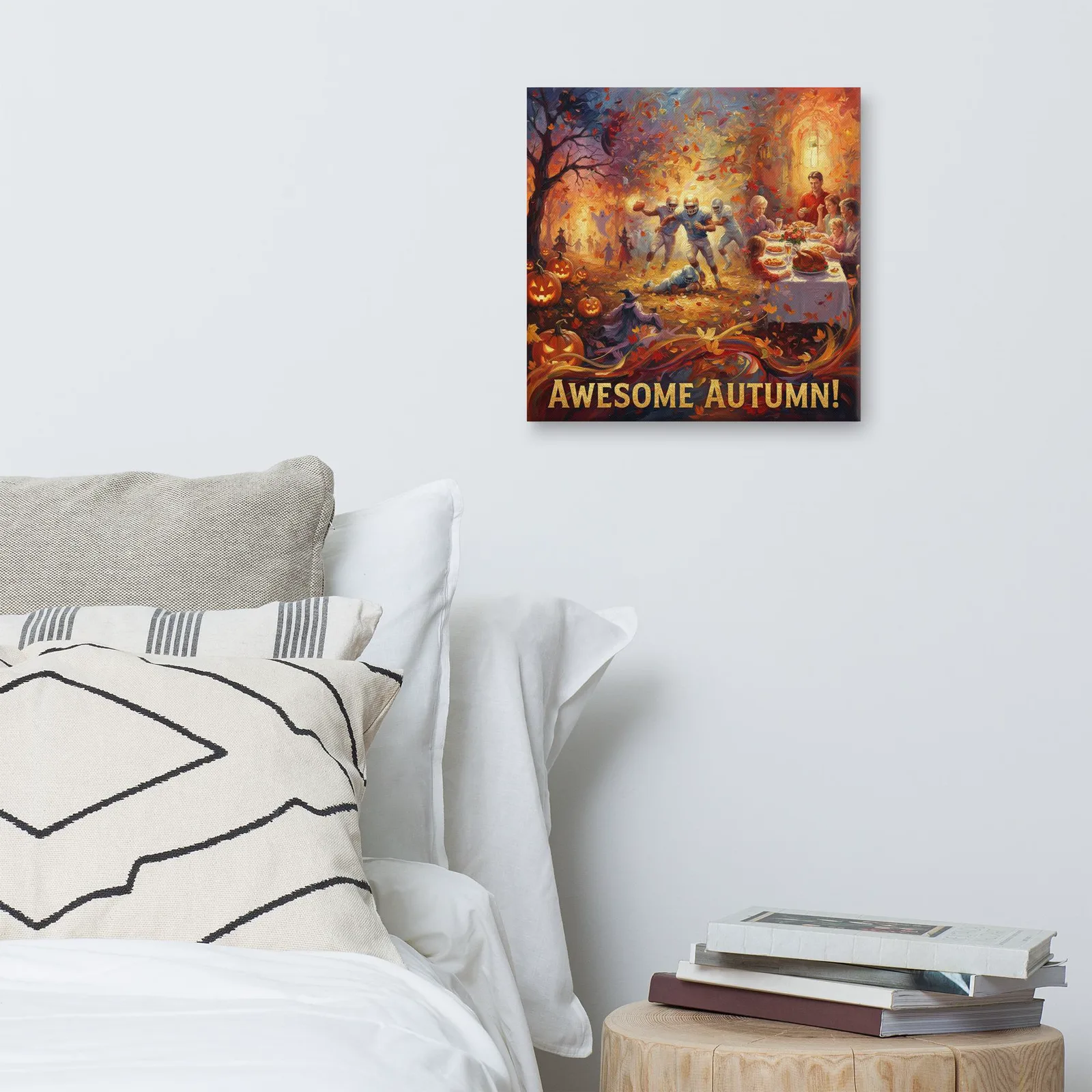 Autumn Canvas Print: Halloween, Football, Thanksgiving Art, photo 9