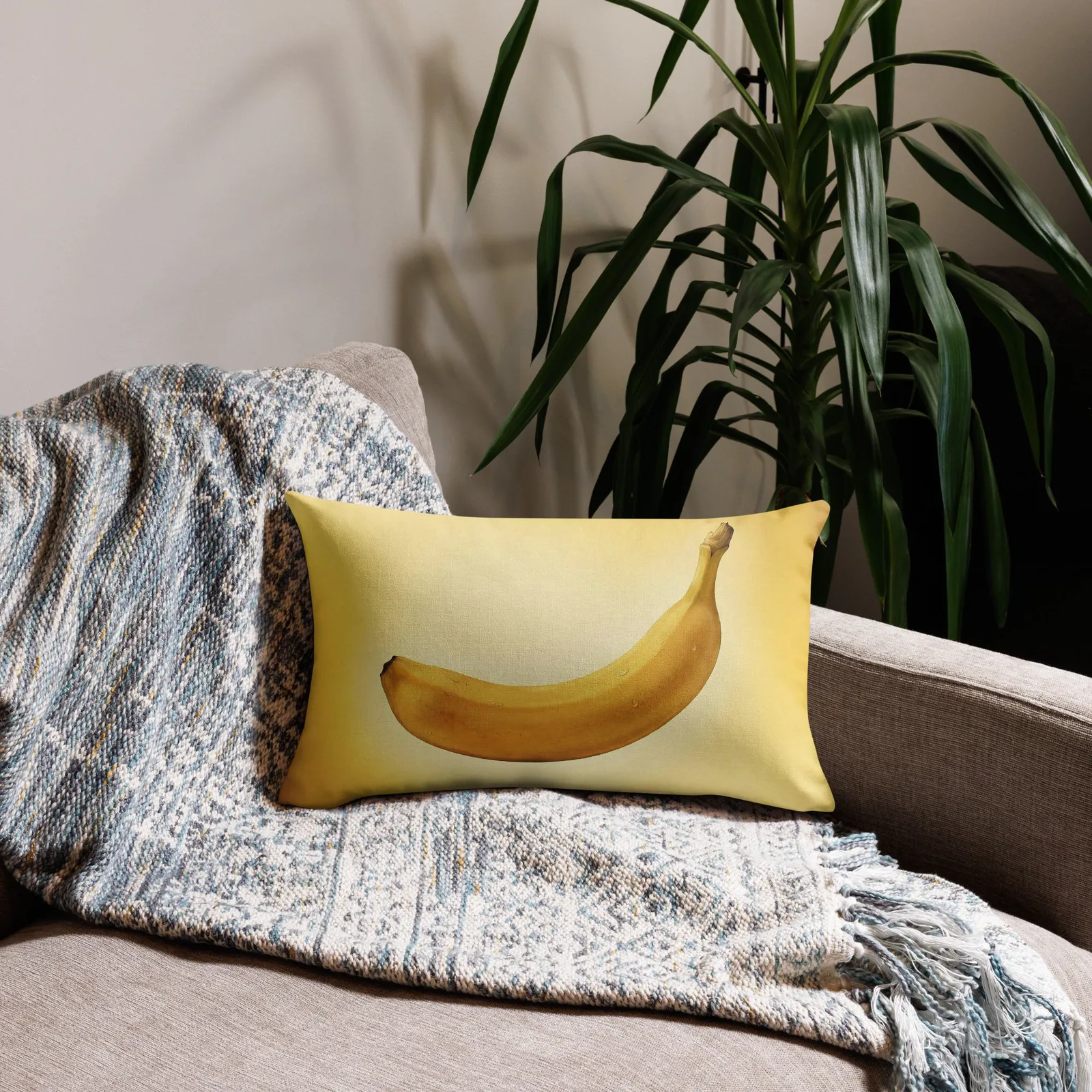 Banana Lumbar Pillow: Tropical Summer Sunshine Decor, photo 4