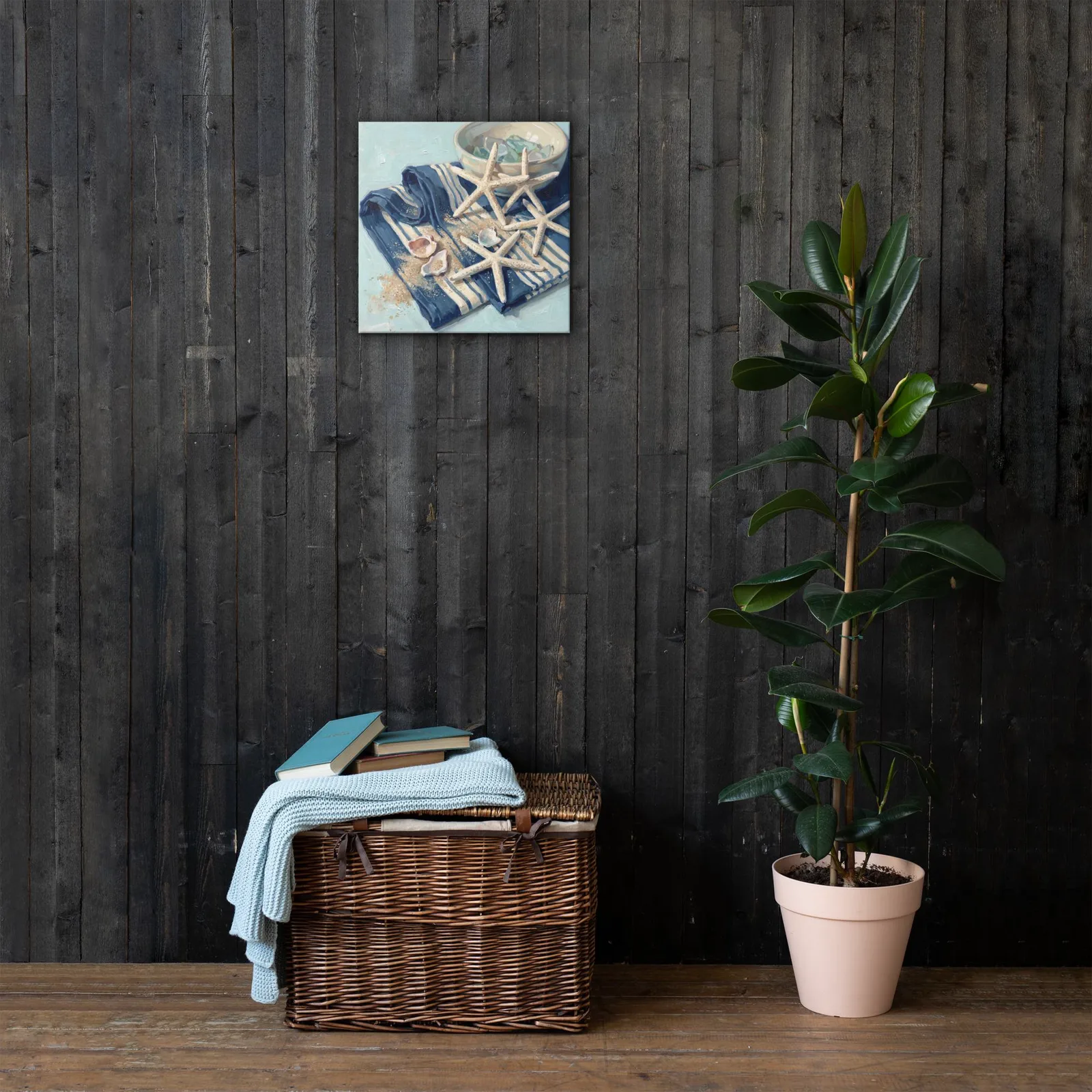 Beachcomber's Treasure Thin Canvas: Starfish and Sea Glass Decor Wall Art, photo 9