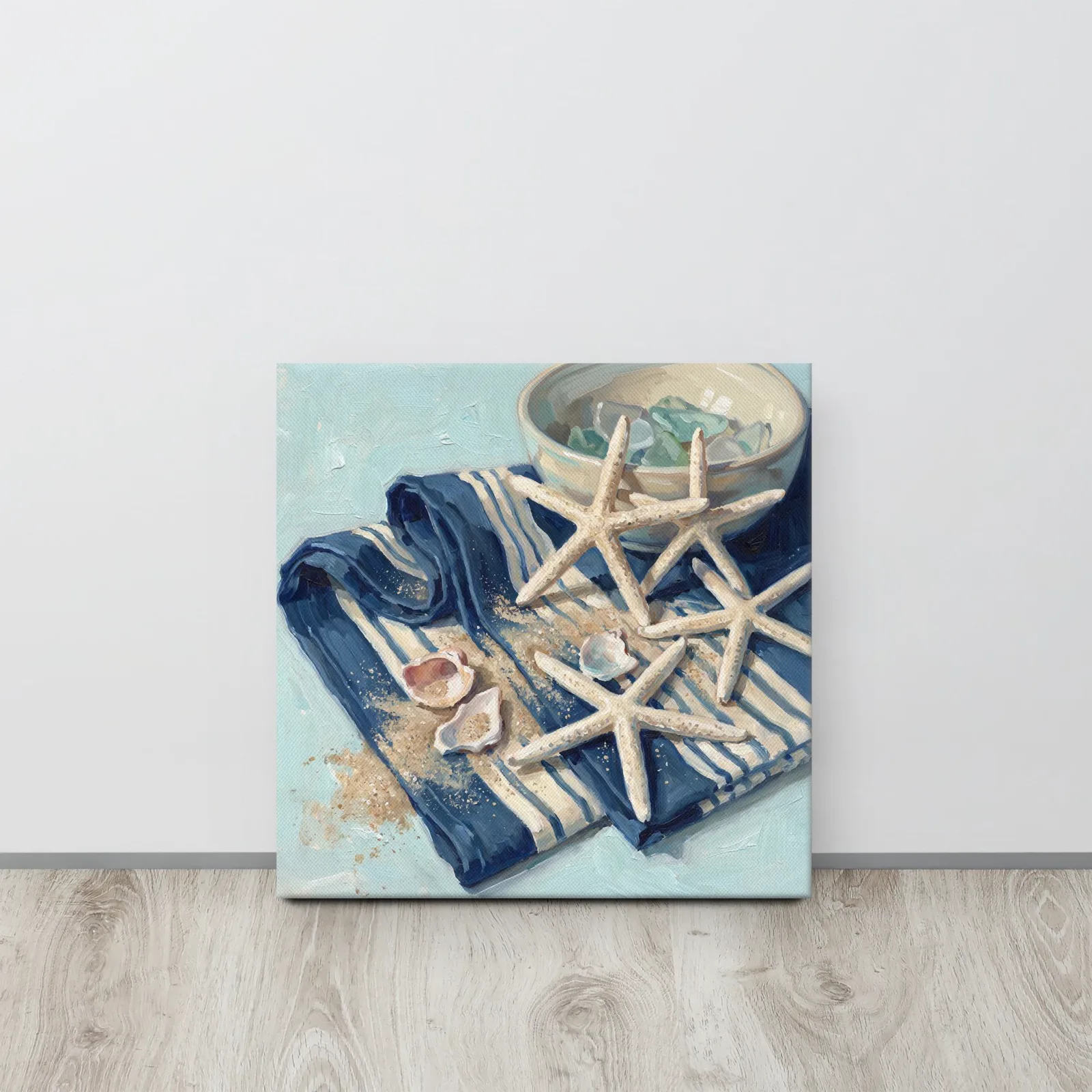 Beachcomber's Treasure Thin Canvas: Starfish and Sea Glass Decor Wall Art, photo 5