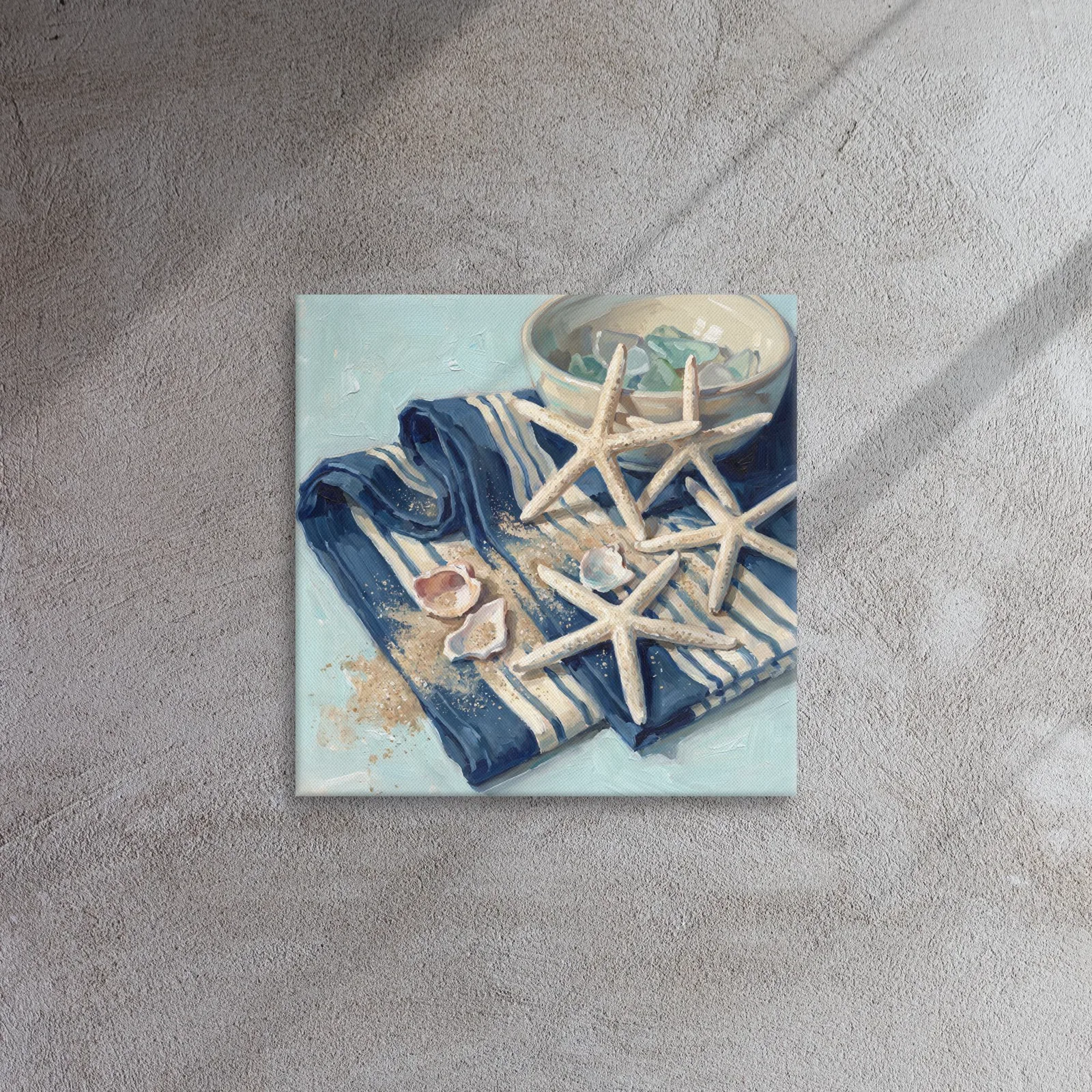 Beachcomber's Treasure Thin Canvas: Starfish and Sea Glass Decor Wall Art, photo 7