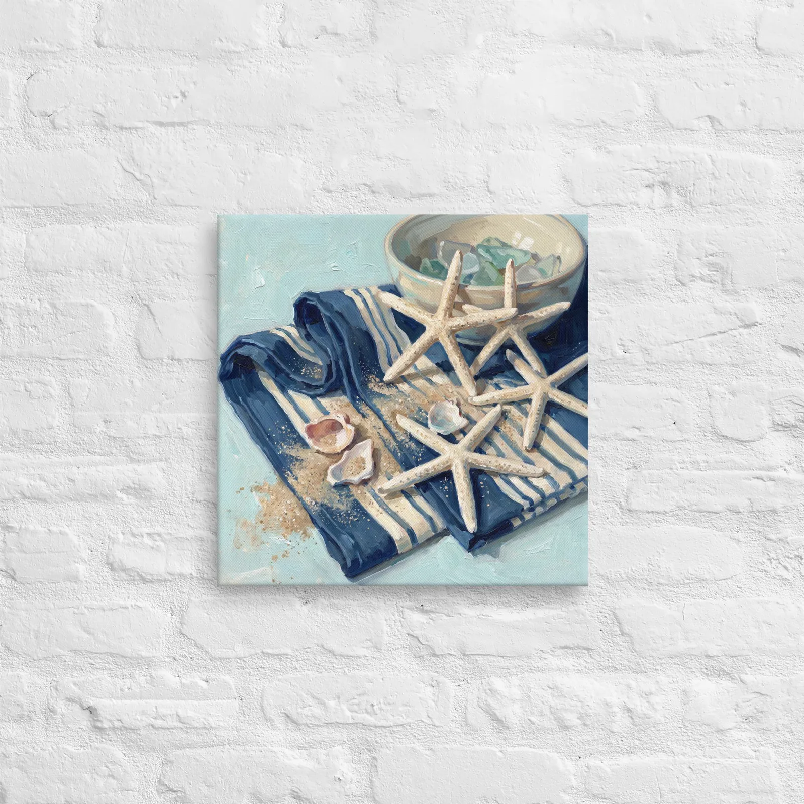 Beachcomber's Treasure Thin Canvas: Starfish and Sea Glass Decor Wall Art, photo 3