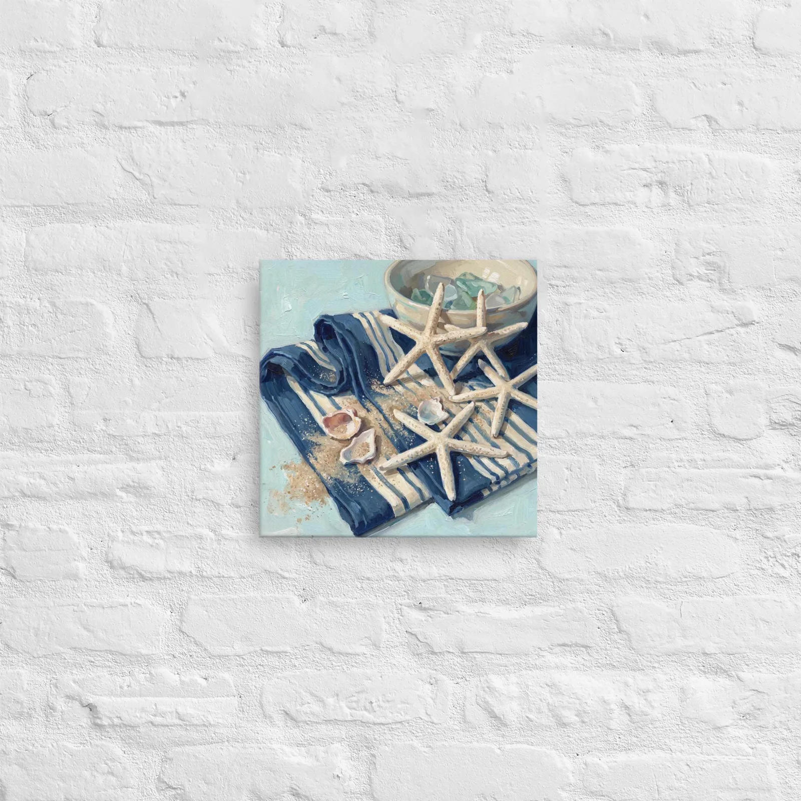 Beachcomber's Treasure Thin Canvas: Starfish and Sea Glass Decor Wall Art, photo 2