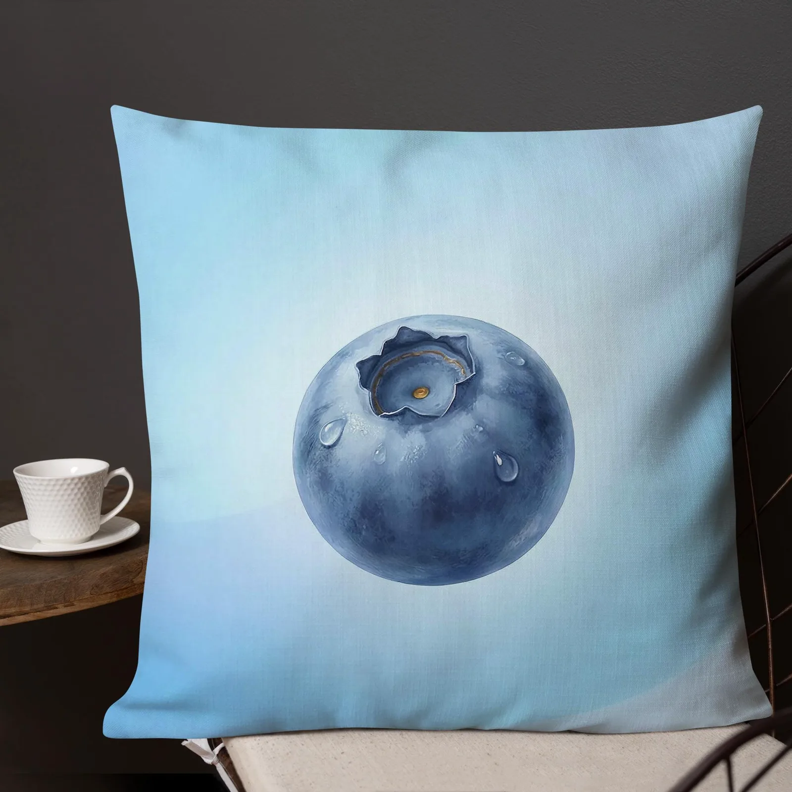 Blueberry Throw Pillow: Blue Kitchen Summer Decor, photo 9