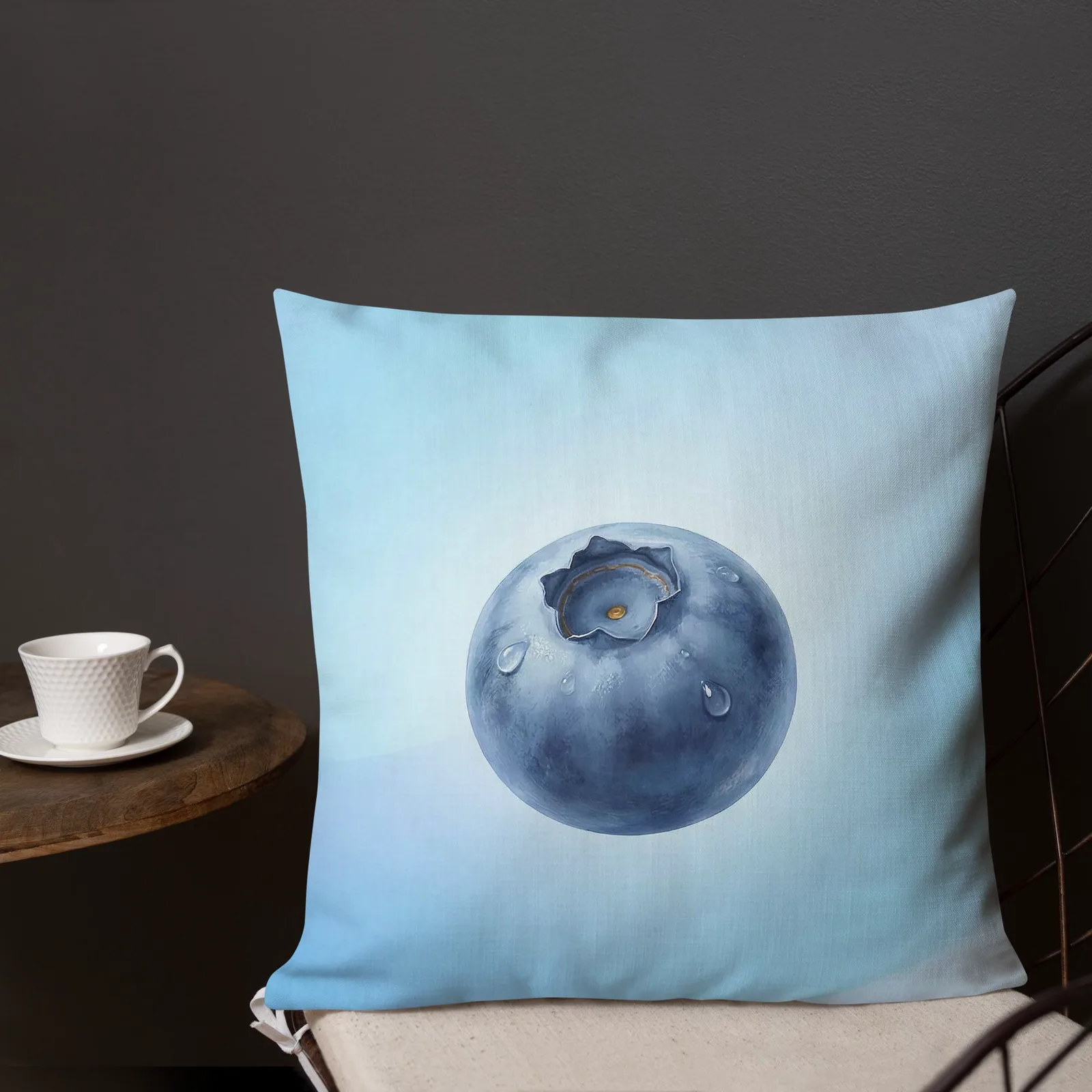 Blueberry Throw Pillow: Blue Kitchen Summer Decor, photo 8