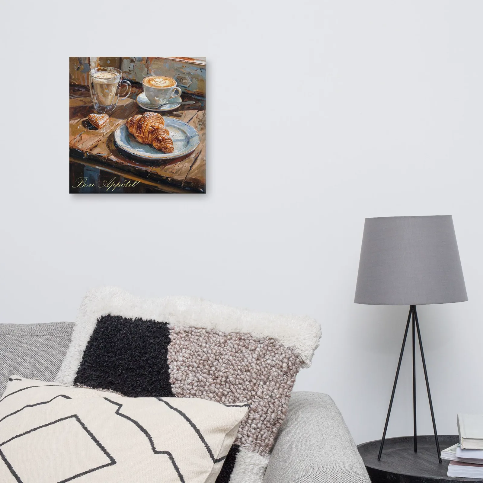 Bon Appétit Café Canvas: Cozy French Breakfast Kitchen Wall Art, photo 3