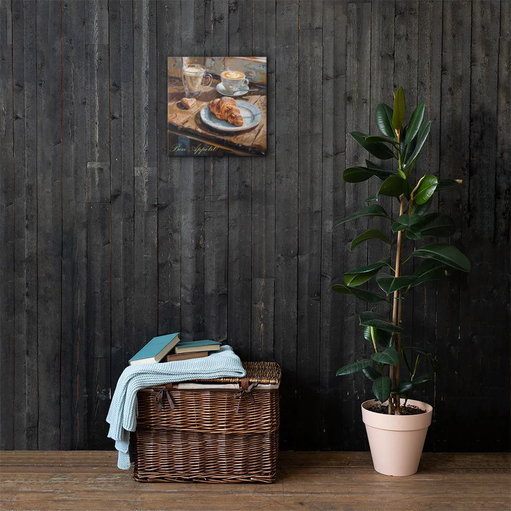 Bon Appétit Café Canvas: Cozy French Breakfast Kitchen Wall Art, photo 8