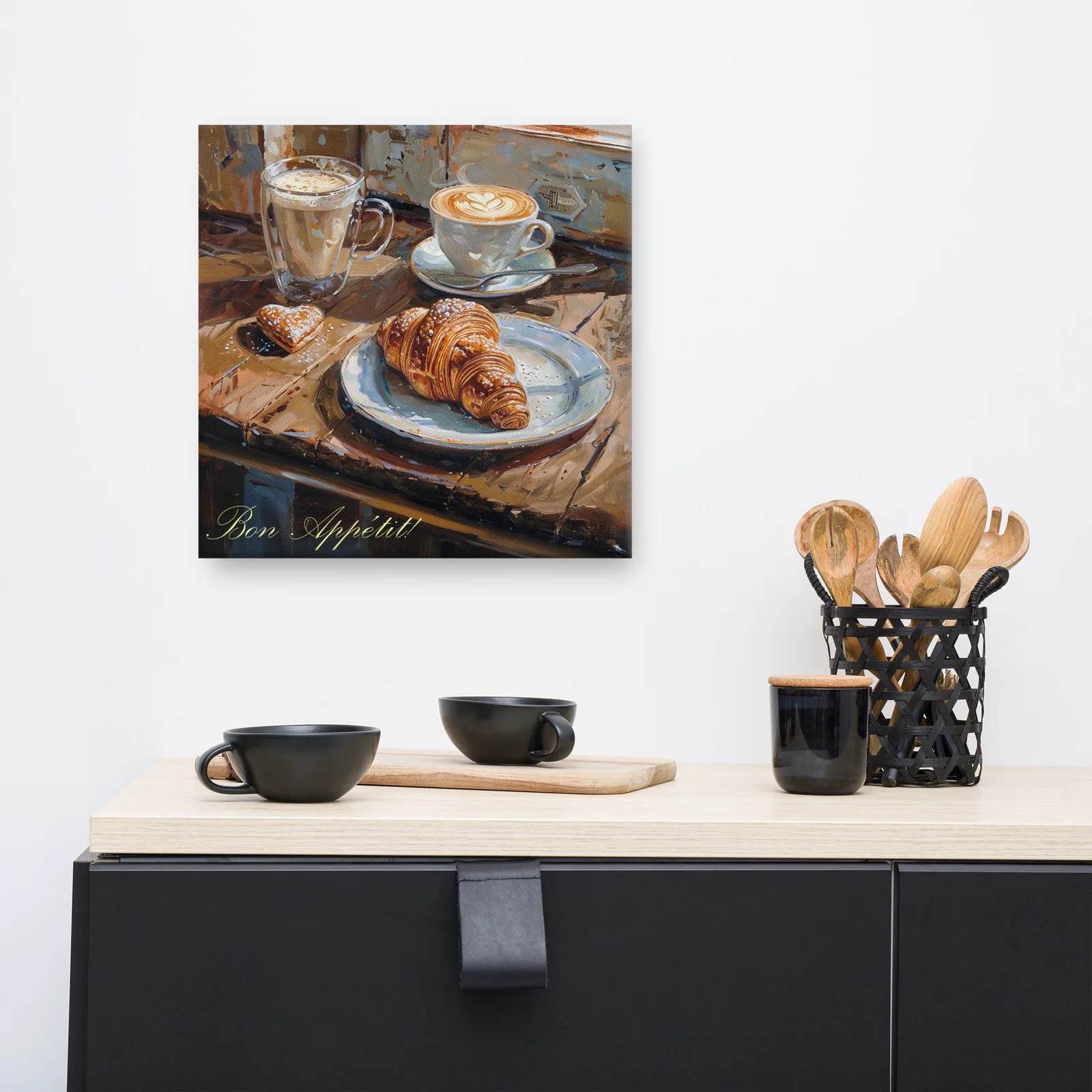 Bon Appétit Café Canvas: Cozy French Breakfast Kitchen Wall Art, photo 2