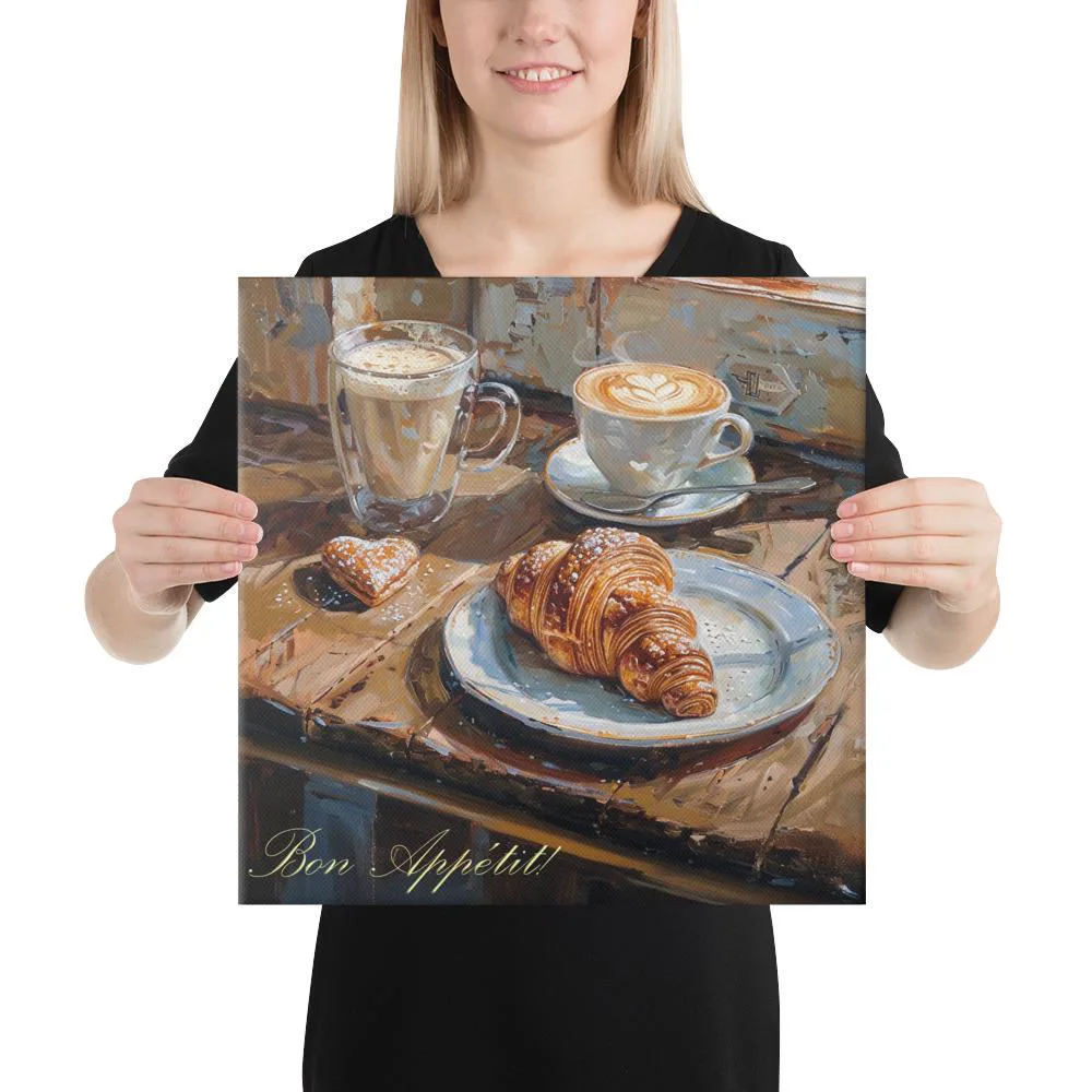 Bon Appétit Café Canvas: Cozy French Breakfast Kitchen Wall Art, photo 9