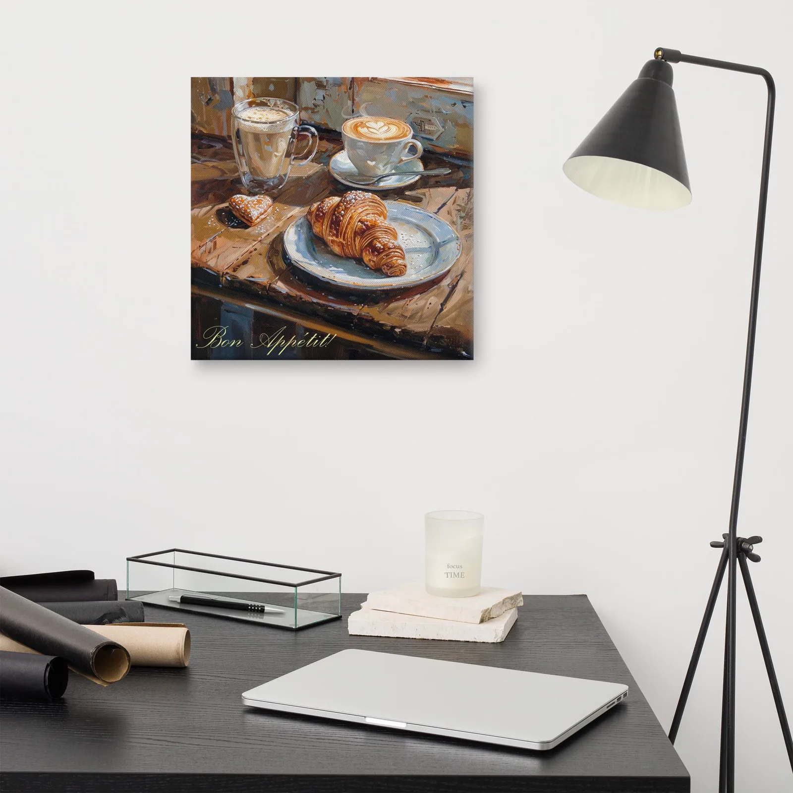 Bon Appétit Café Canvas: Cozy French Breakfast Kitchen Wall Art, photo 6
