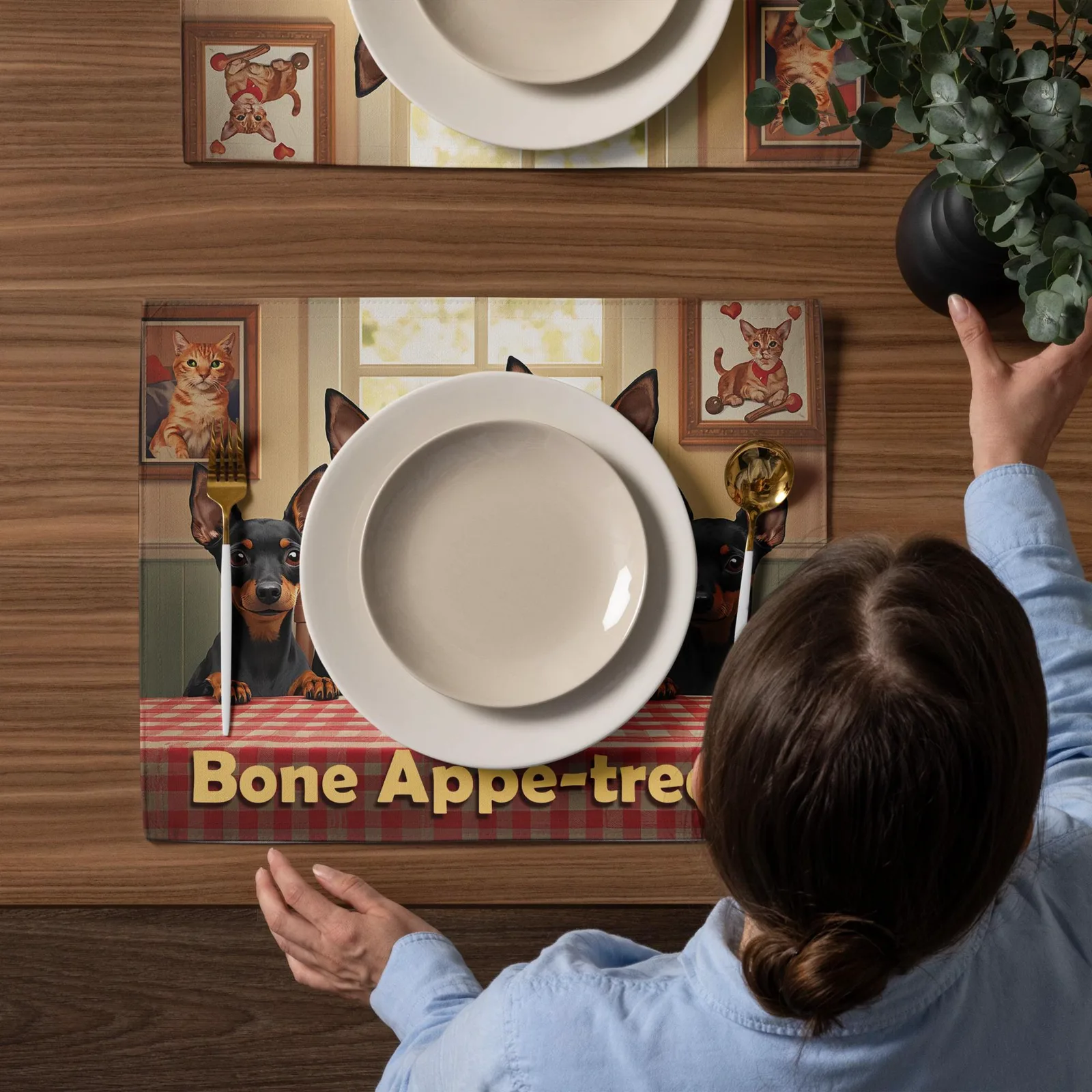 Bone Appe-treats Placemats (Set of 4): Funny Dog Kitchen Table Decor, photo 6