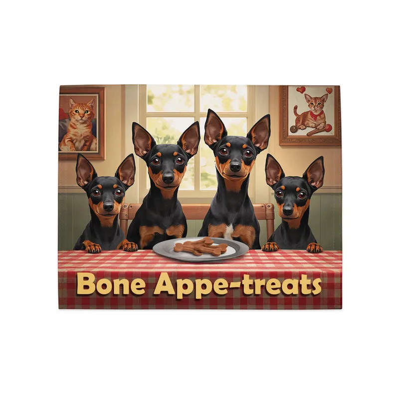 Bone Appe-treats Placemats (Set of 4): Funny Dog Kitchen Table Decor
