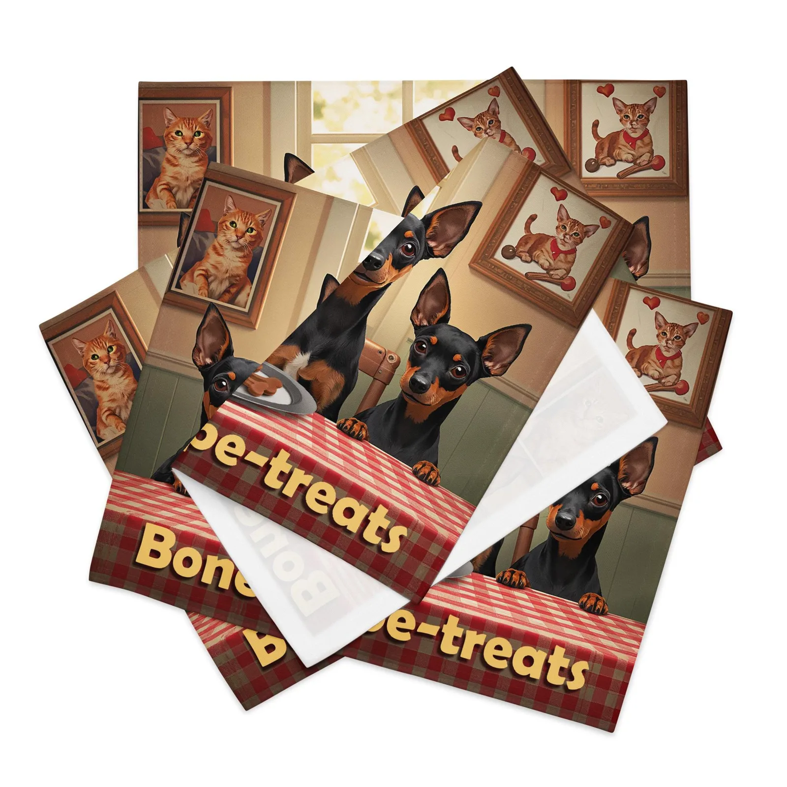 Bone Appe-treats Placemats (Set of 4): Funny Dog Kitchen Table Decor, photo 7