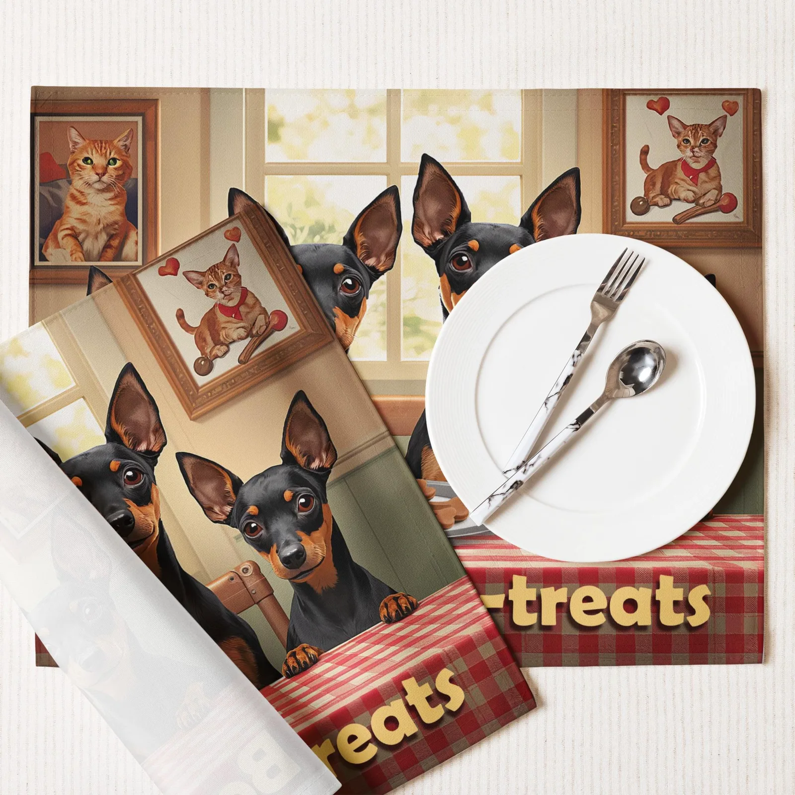 Bone Appe-treats Placemats (Set of 4): Funny Dog Kitchen Table Decor, photo 4