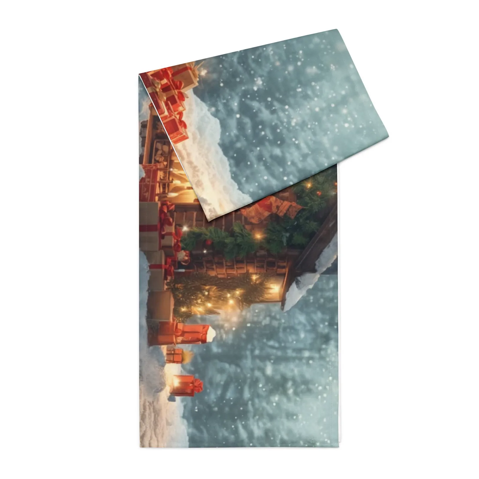 Christmas Table Runner: Cozy Holiday Fireplace & Gifts Decor, photo 5