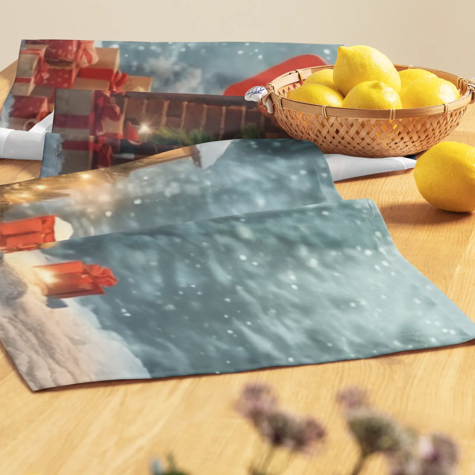 Christmas Table Runner: Cozy Holiday Fireplace & Gifts Decor, photo 8