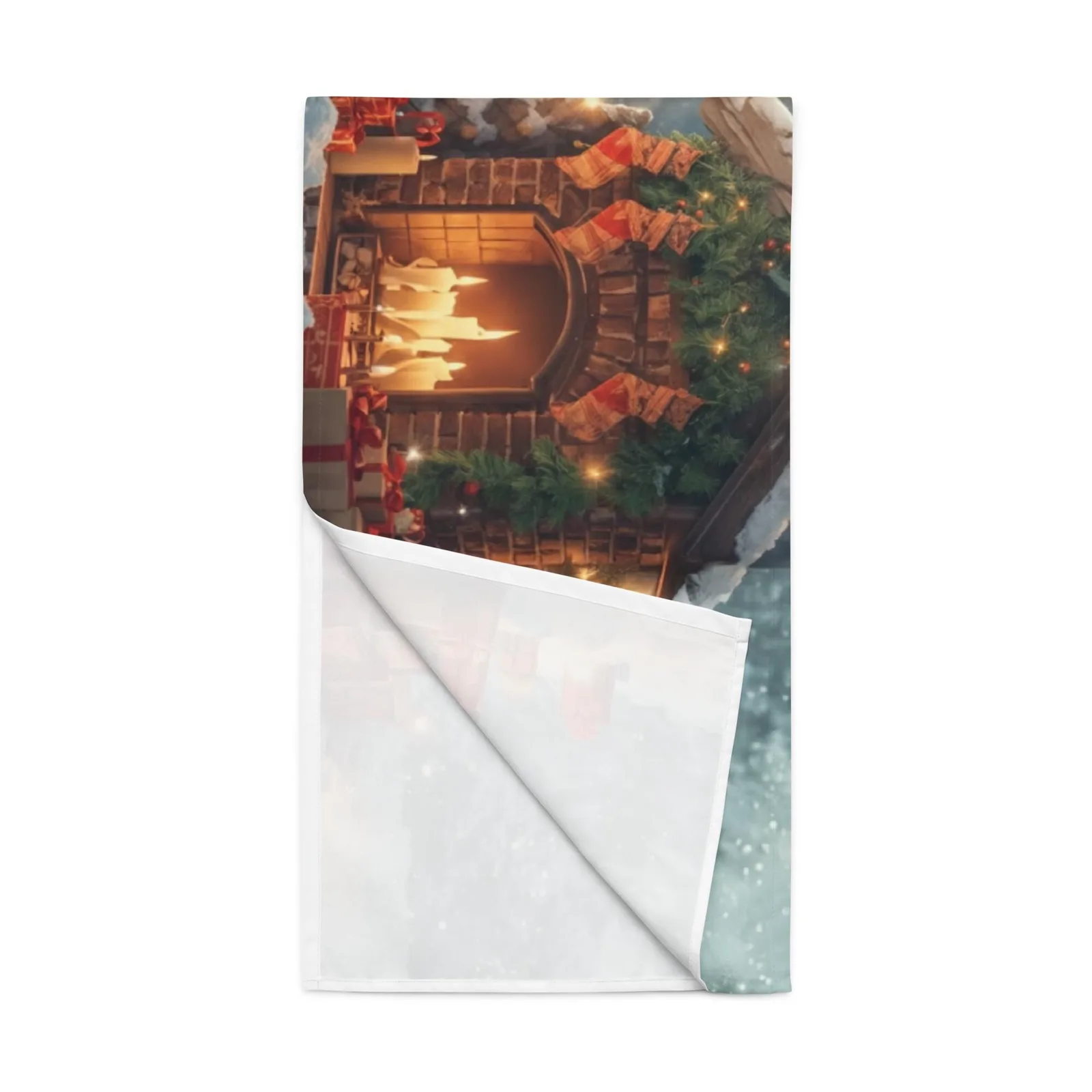 Christmas Table Runner: Cozy Holiday Fireplace & Gifts Decor, photo 6