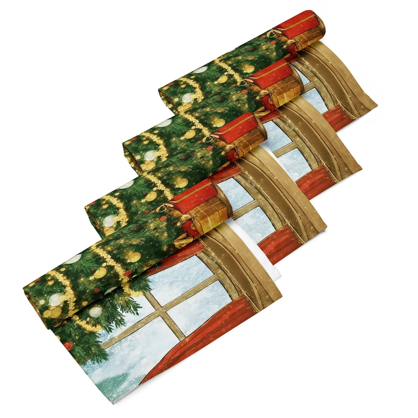 Christmas Tree Cloth Napkin Set of 4: Festive Holiday Dinner & Party Table Decor, photo 2