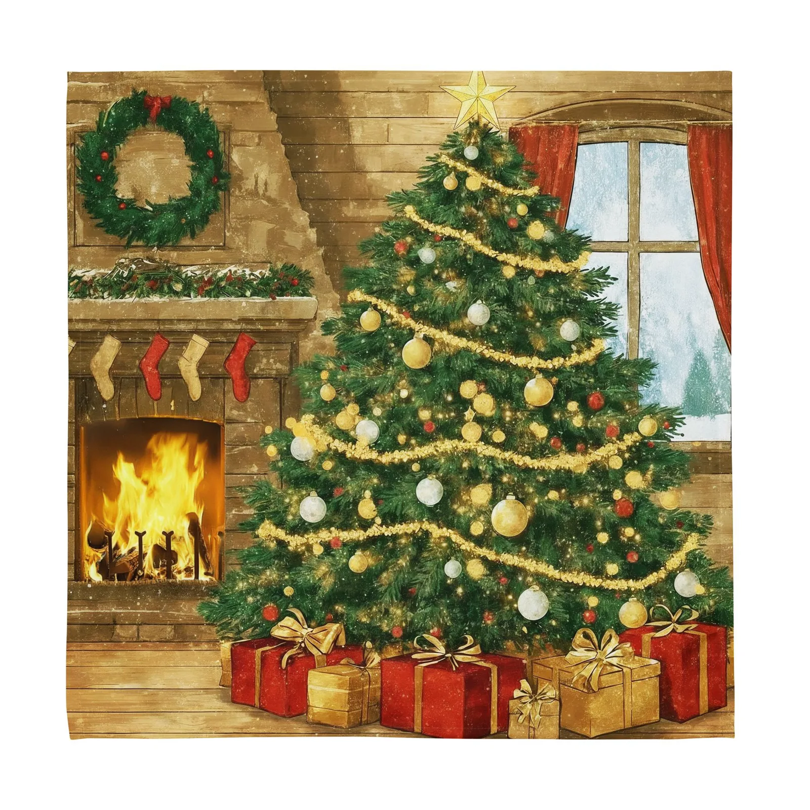 Christmas Tree Cloth Napkin Set of 4: Festive Holiday Dinner & Party Table Decor, photo 10