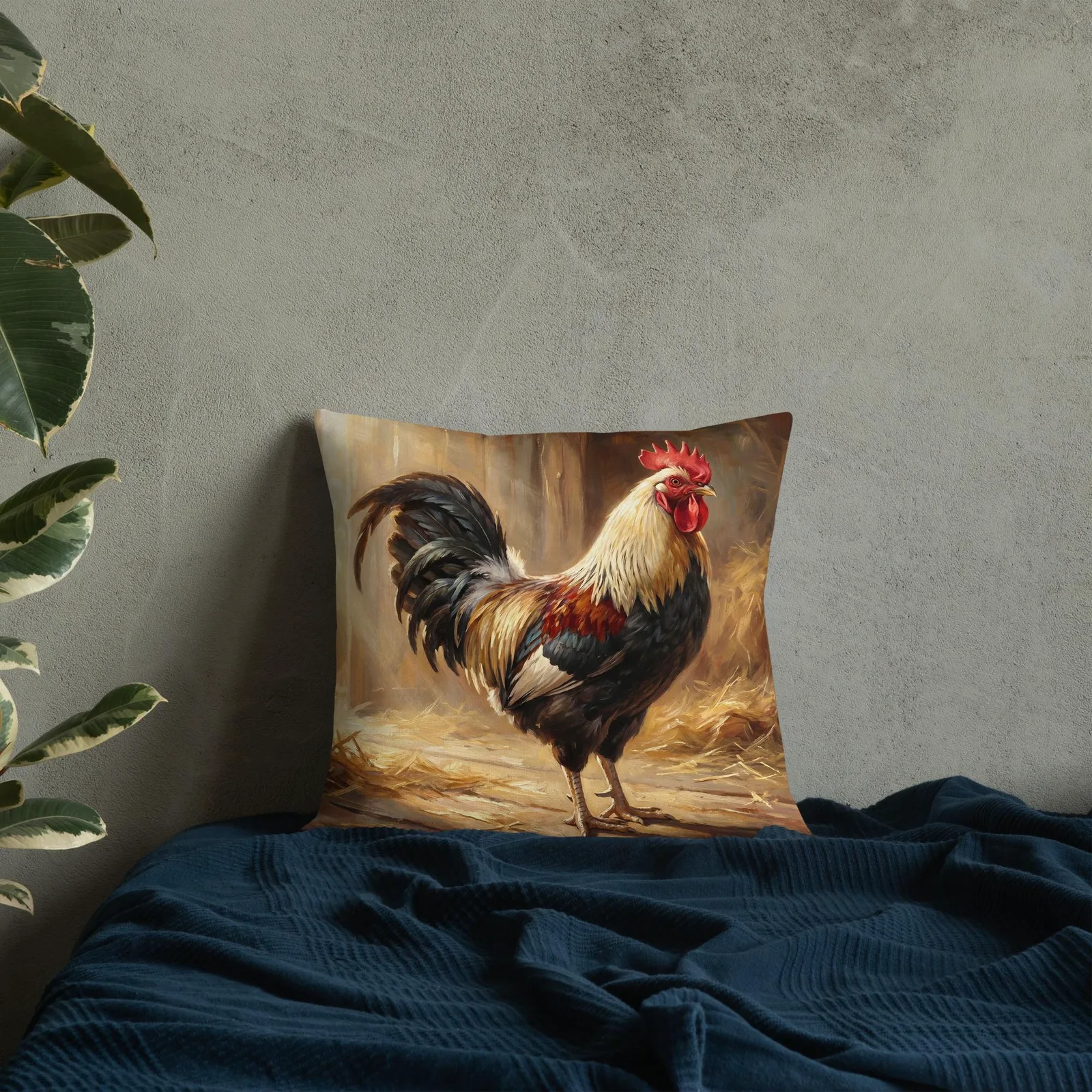 Classic Rooster Throw Pillow: Farmhouse Kitchen Cushion, photo 5