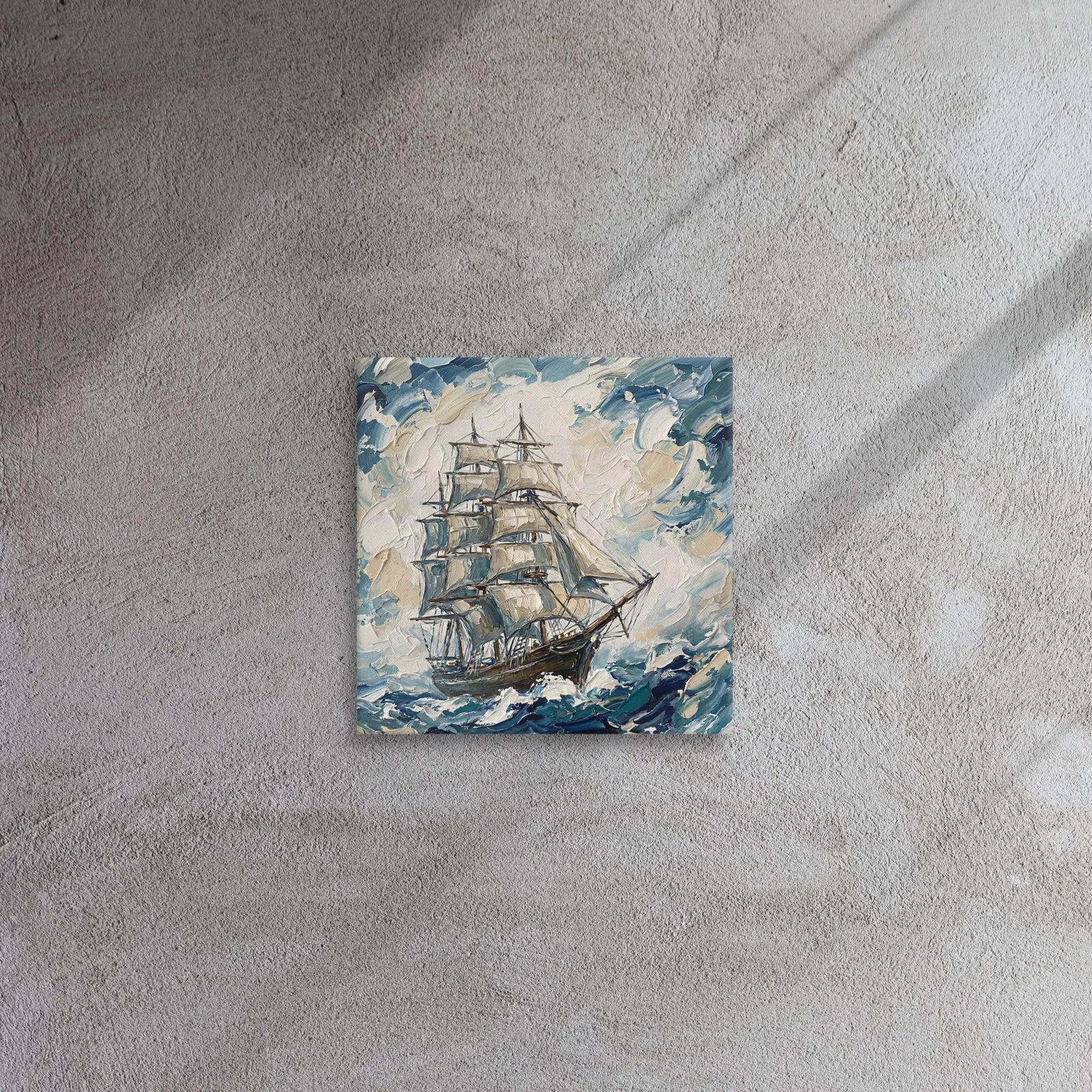 Classic Tall Ship Thin Canvas: Impasto Style Sailing Ship Decor Wall Art, photo 6