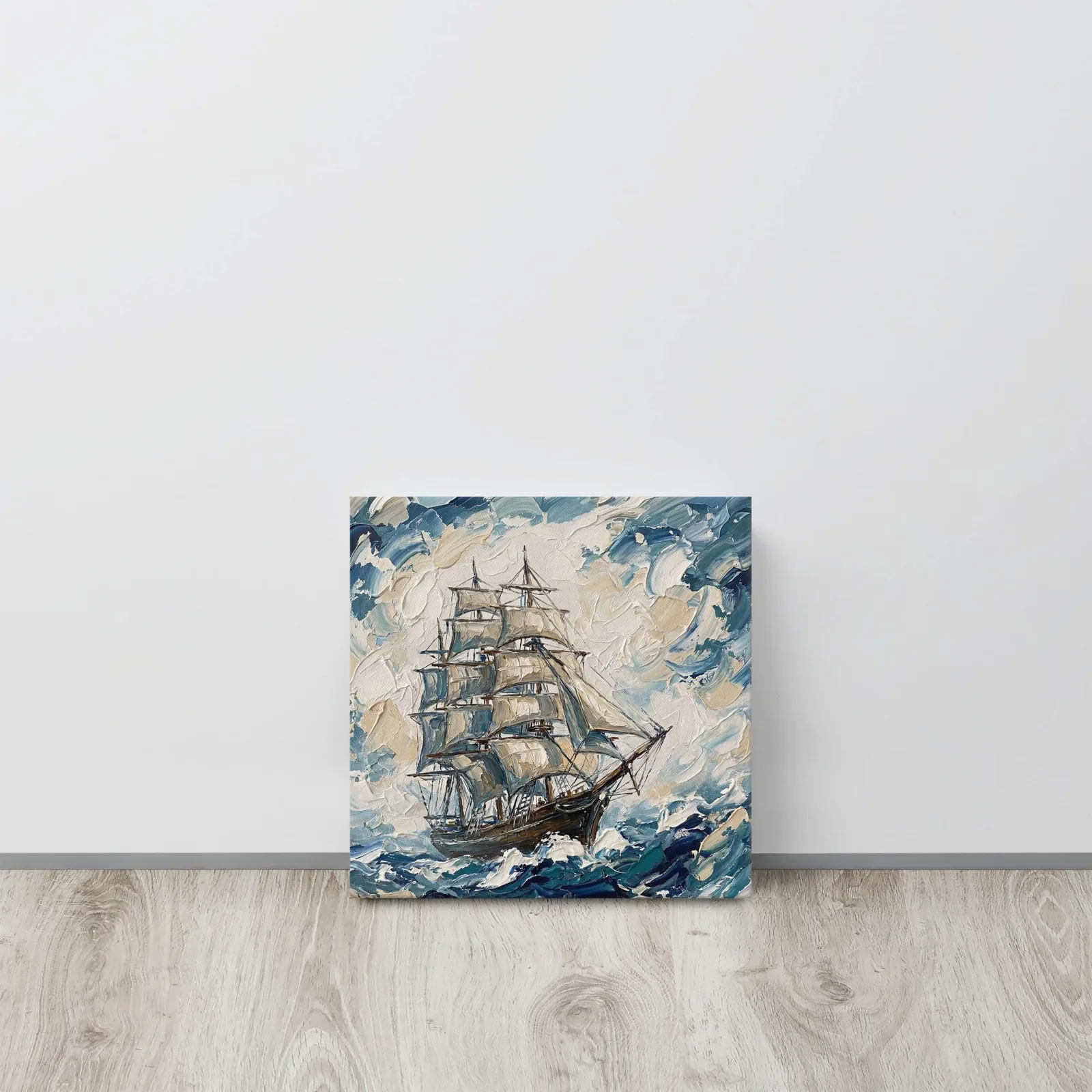 Classic Tall Ship Thin Canvas: Impasto Style Sailing Ship Decor Wall Art, photo 2