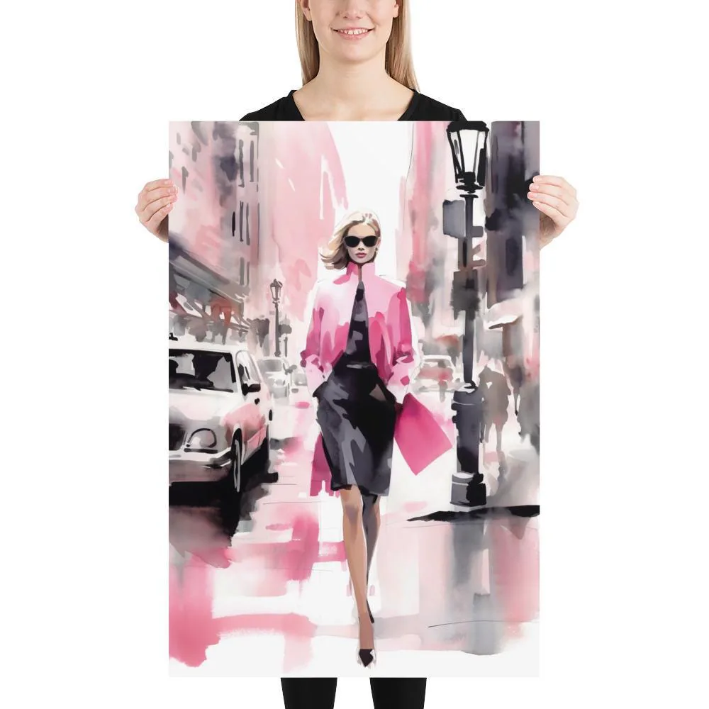 Confidence in Pink Poster: Fashion Illustration Wall Art, photo 3