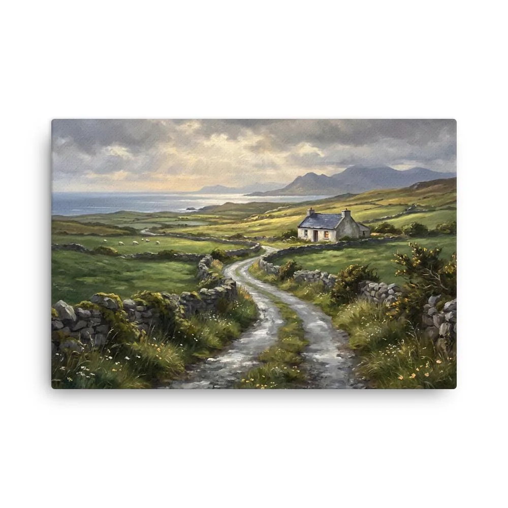 Connemara Ireland Thin Canvas: Irish Coastal Landscape Decor Wall Art