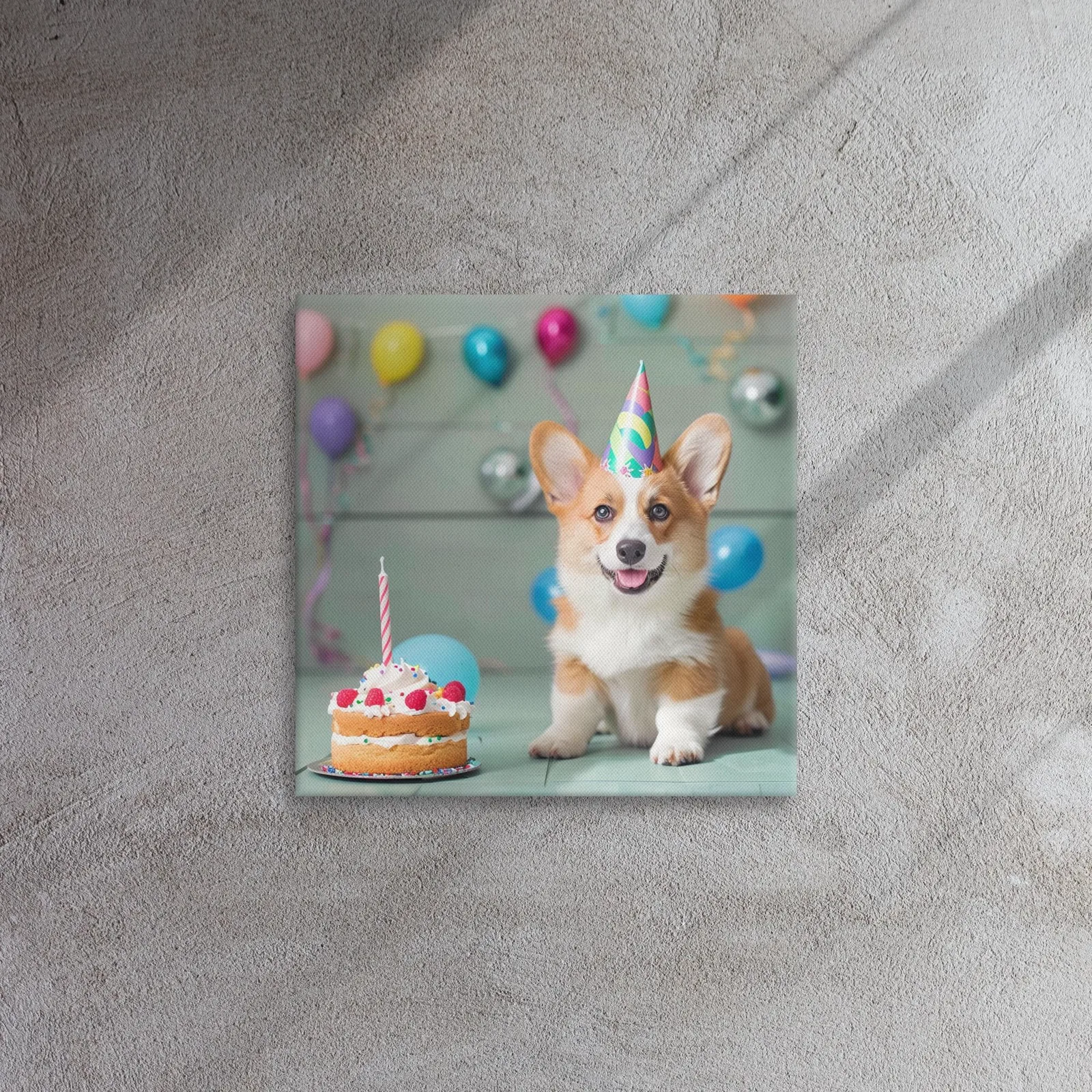 Corgi Birthday Celebration Thin Canvas: Puppy Dog Lover Wall Art, photo 4