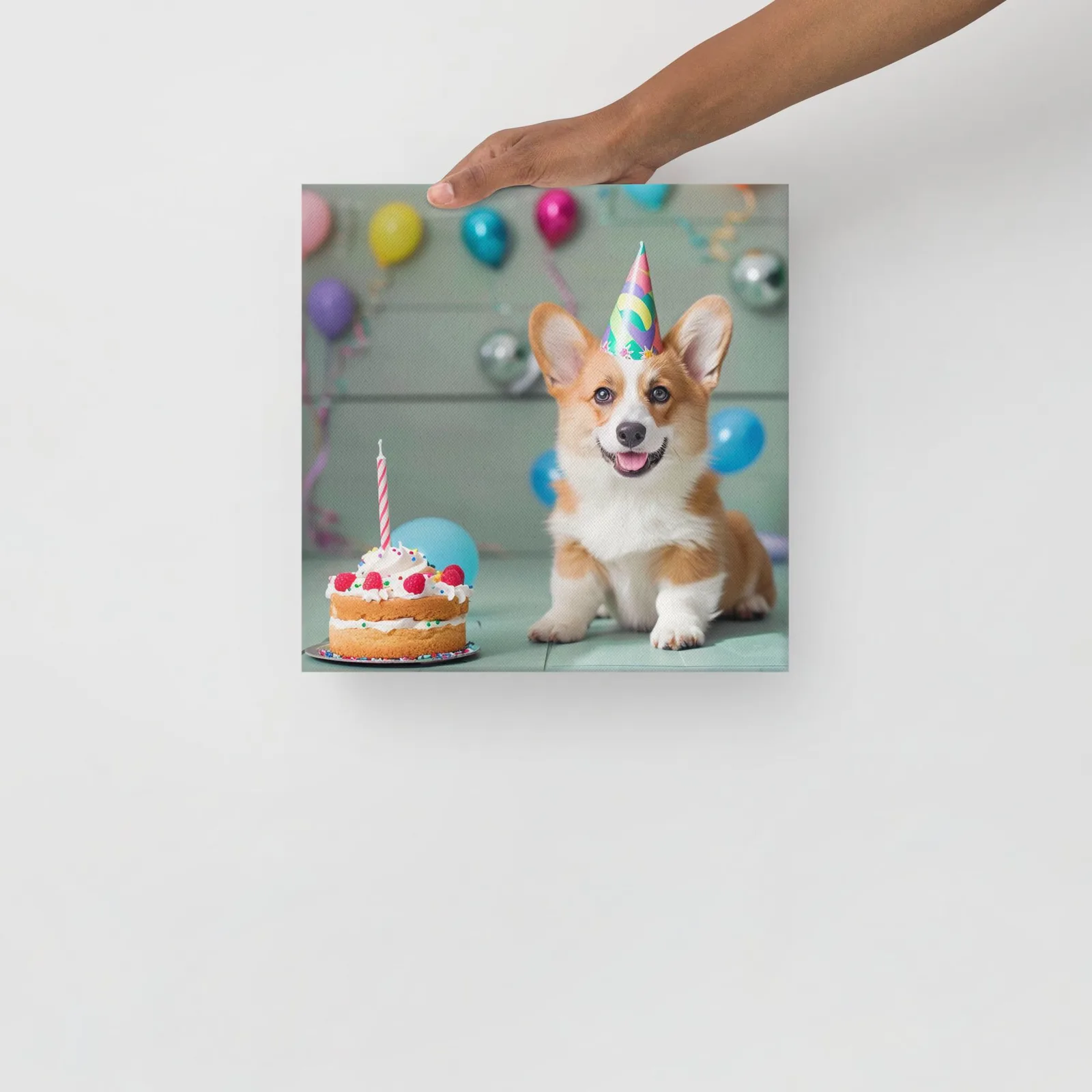 Corgi Birthday Celebration Thin Canvas: Puppy Dog Lover Wall Art, photo 6