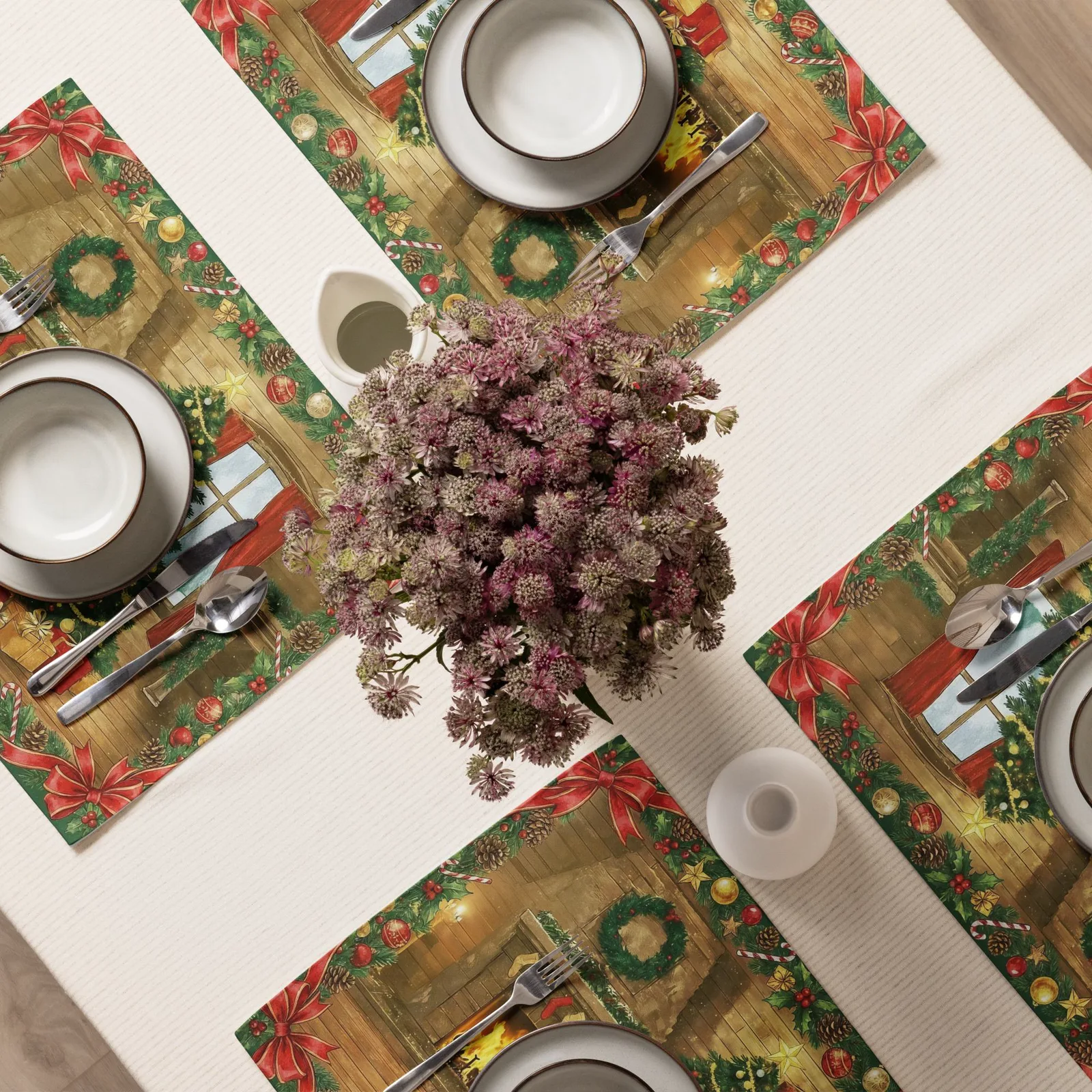 Cozy Christmas Placemat Set of 4: Holiday Table Decor for December Gatherings, photo 4
