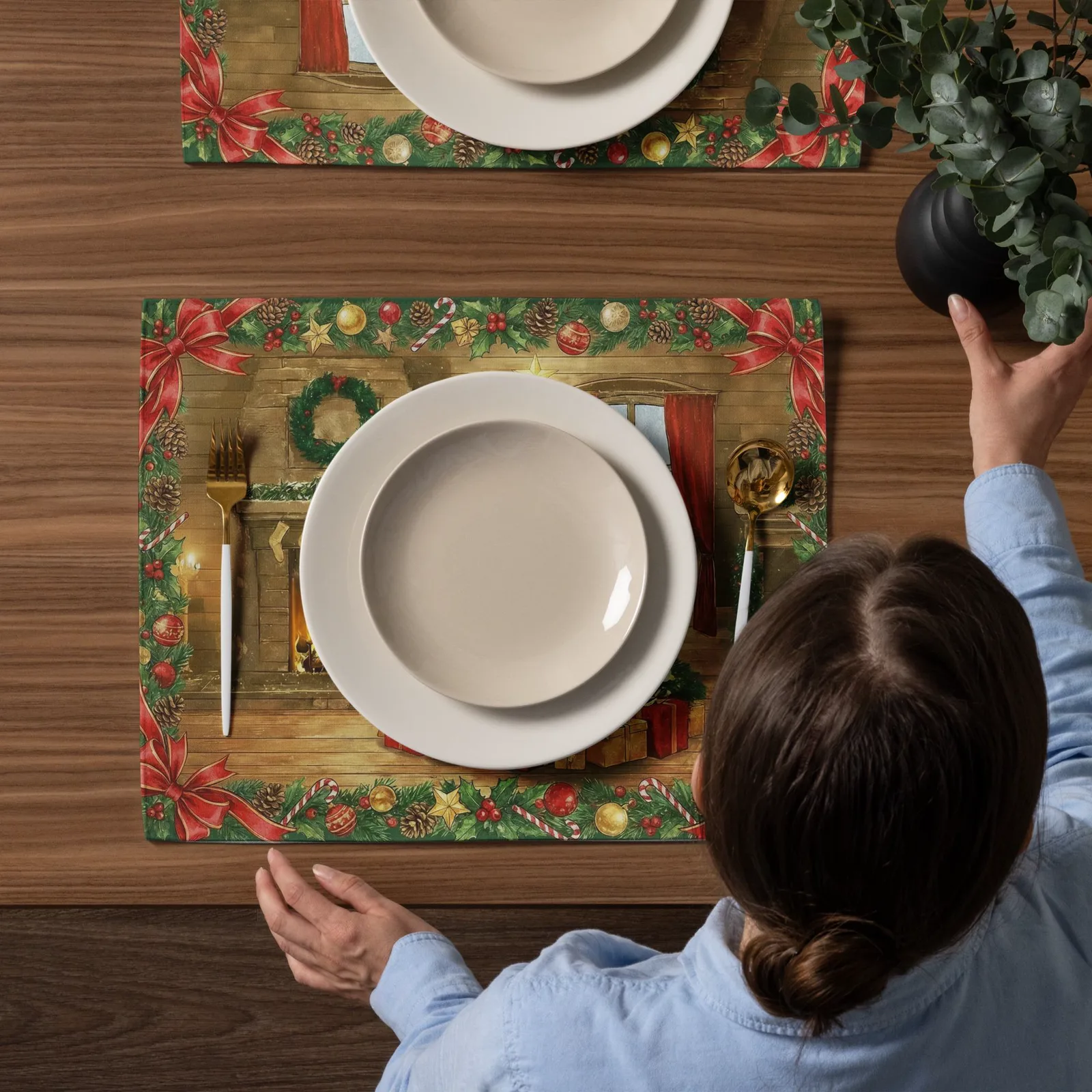 Cozy Christmas Placemat Set of 4: Holiday Table Decor for December Gatherings, photo 7