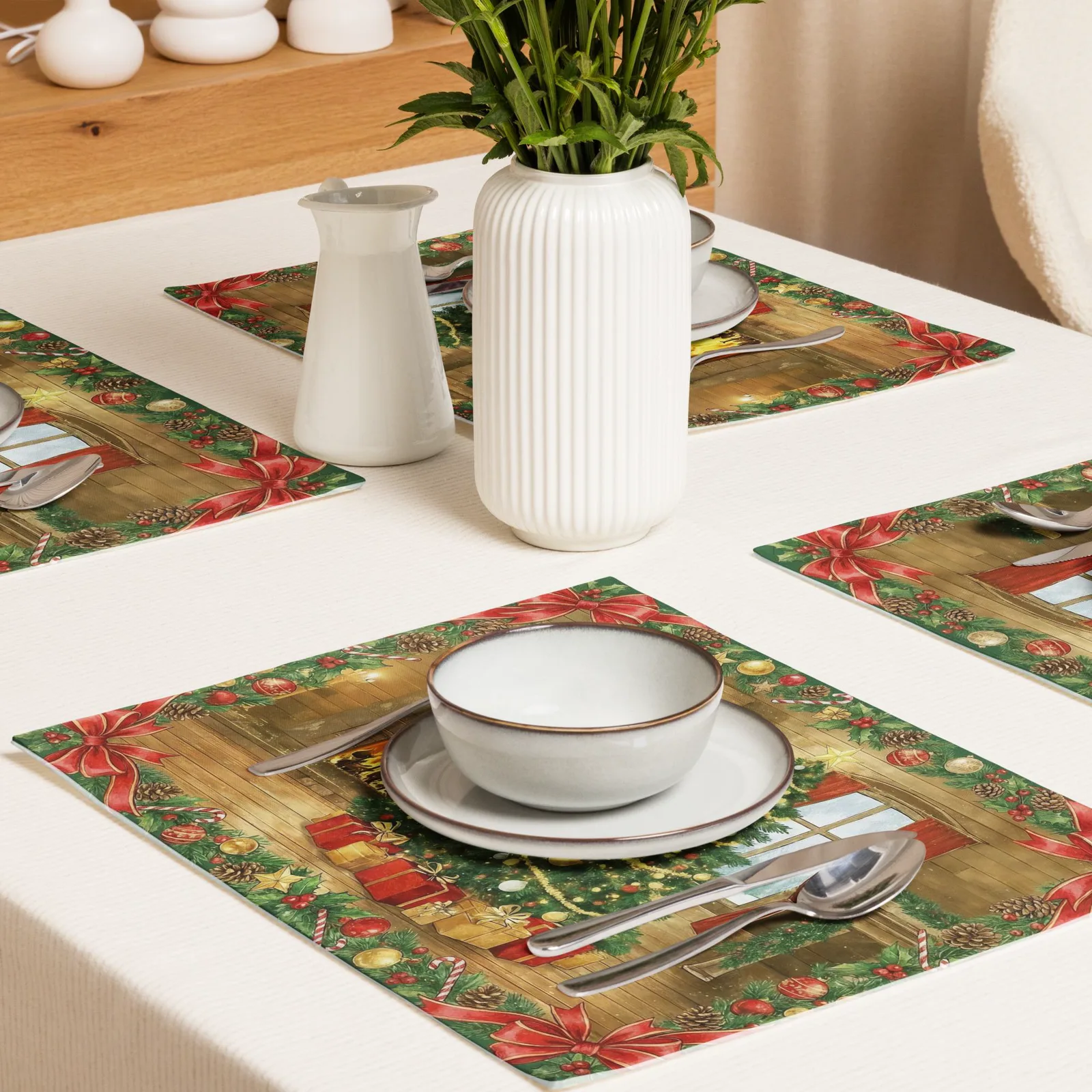 Cozy Christmas Placemat Set of 4: Holiday Table Decor for December Gatherings, photo 5