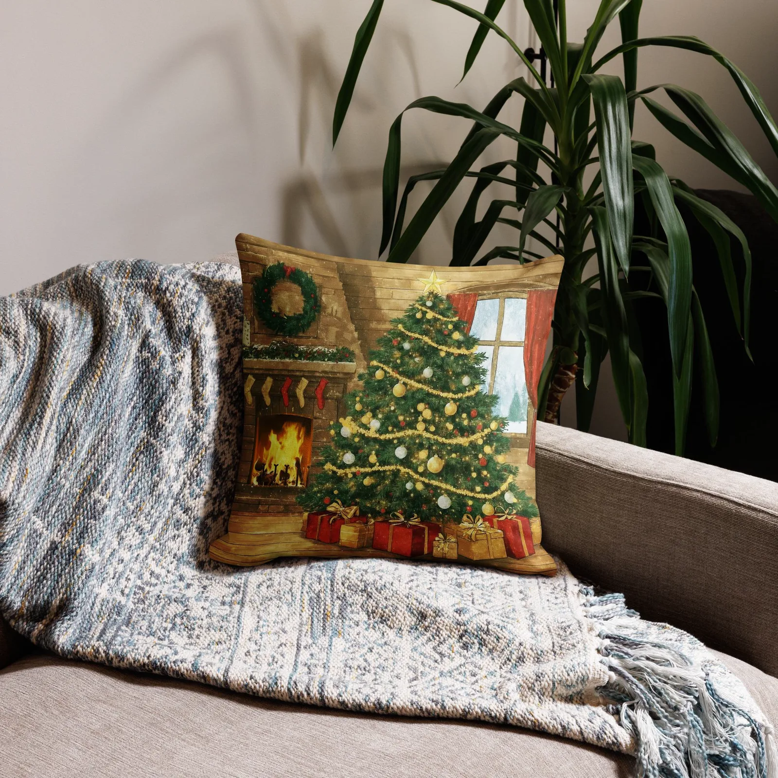 Cozy Christmas Tree Throw Pillow Cover: Holiday Home Decor, photo 4
