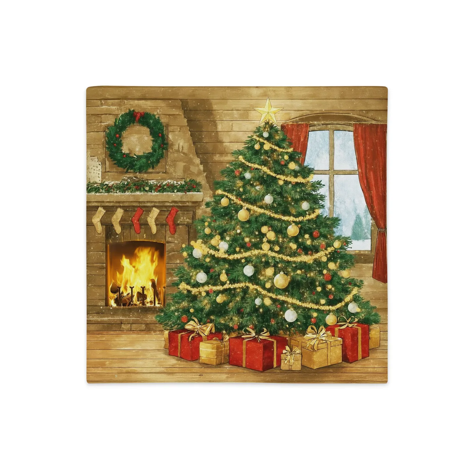 Cozy Christmas Tree Throw Pillow Cover: Holiday Home Decor, photo 2