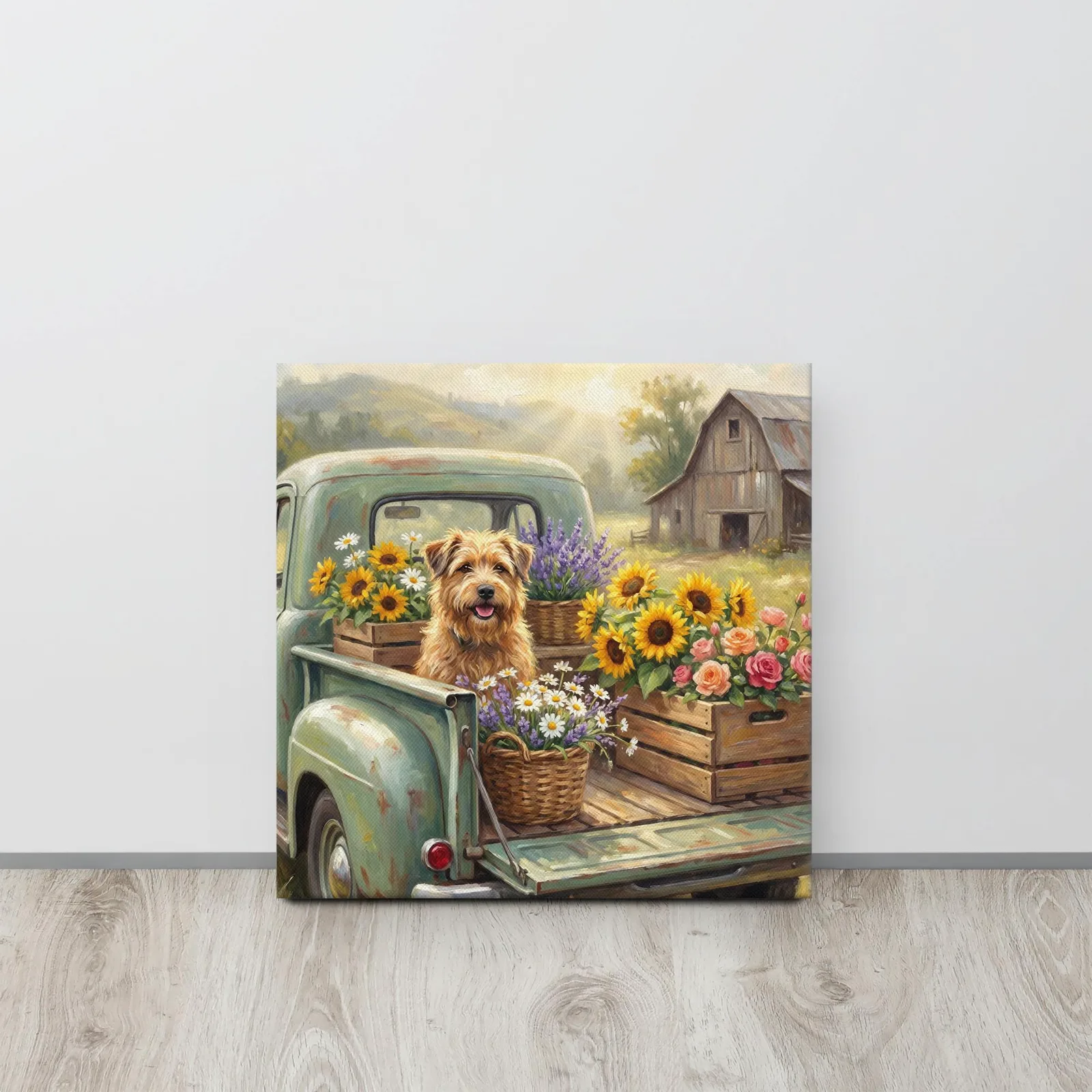 Dog in Vintage Truck Thin Canvas: Farmhouse Dog Wall Art, photo 7