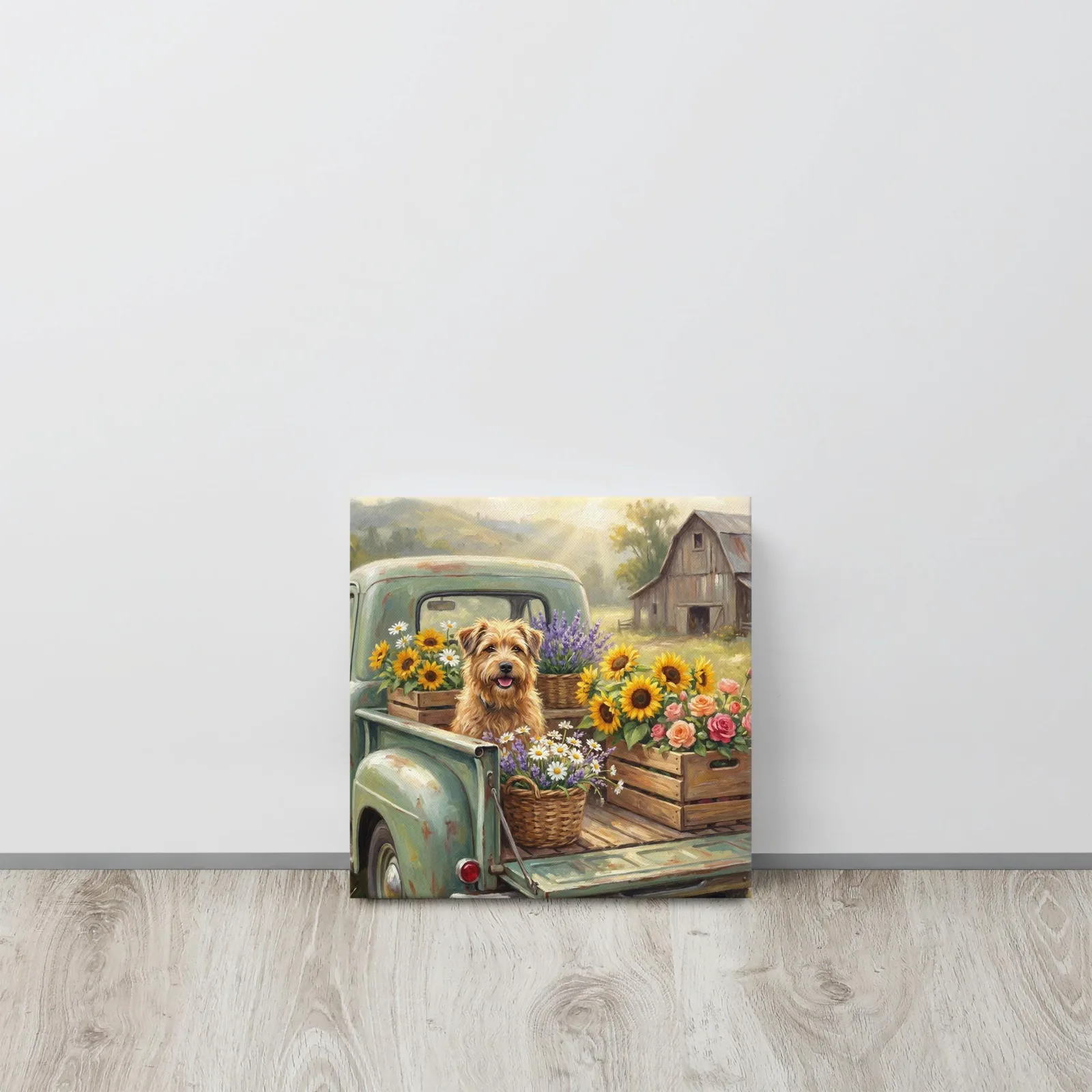 Dog in Vintage Truck Thin Canvas: Farmhouse Dog Wall Art, photo 6