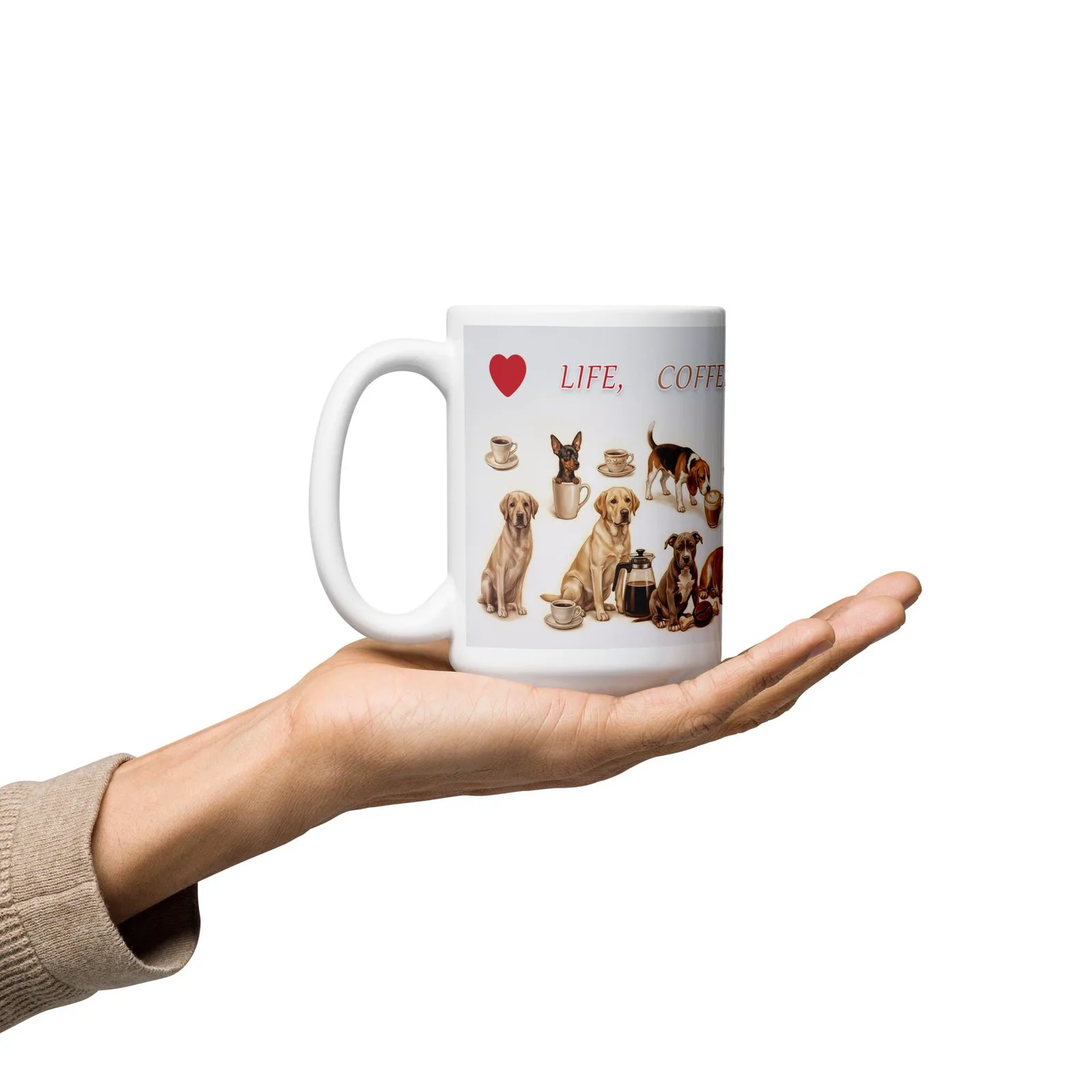 Dog Lover Coffee Mug, Life Coffee Dogs, Ceramic, photo 7