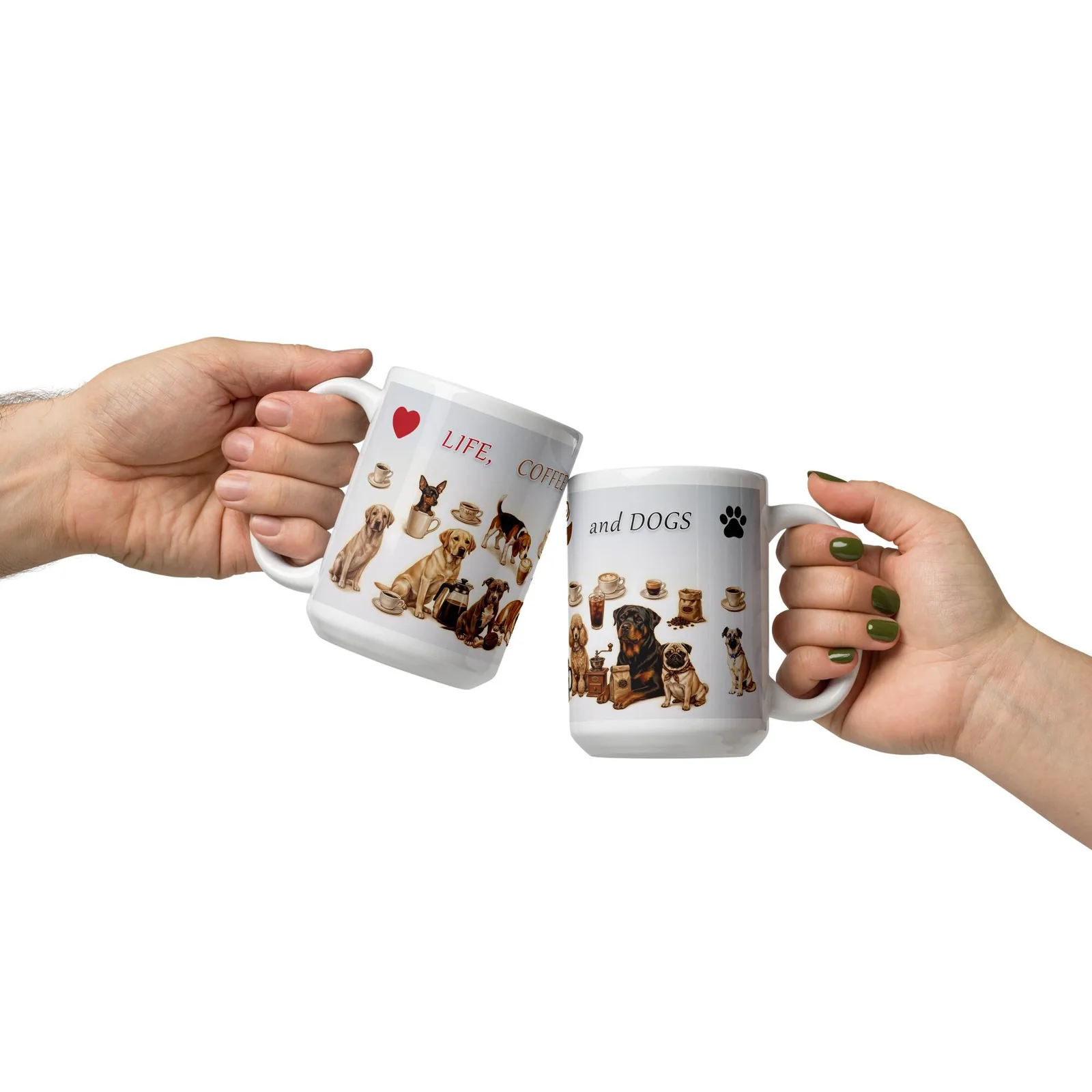 Dog Lover Coffee Mug, Life Coffee Dogs, Ceramic, photo 6
