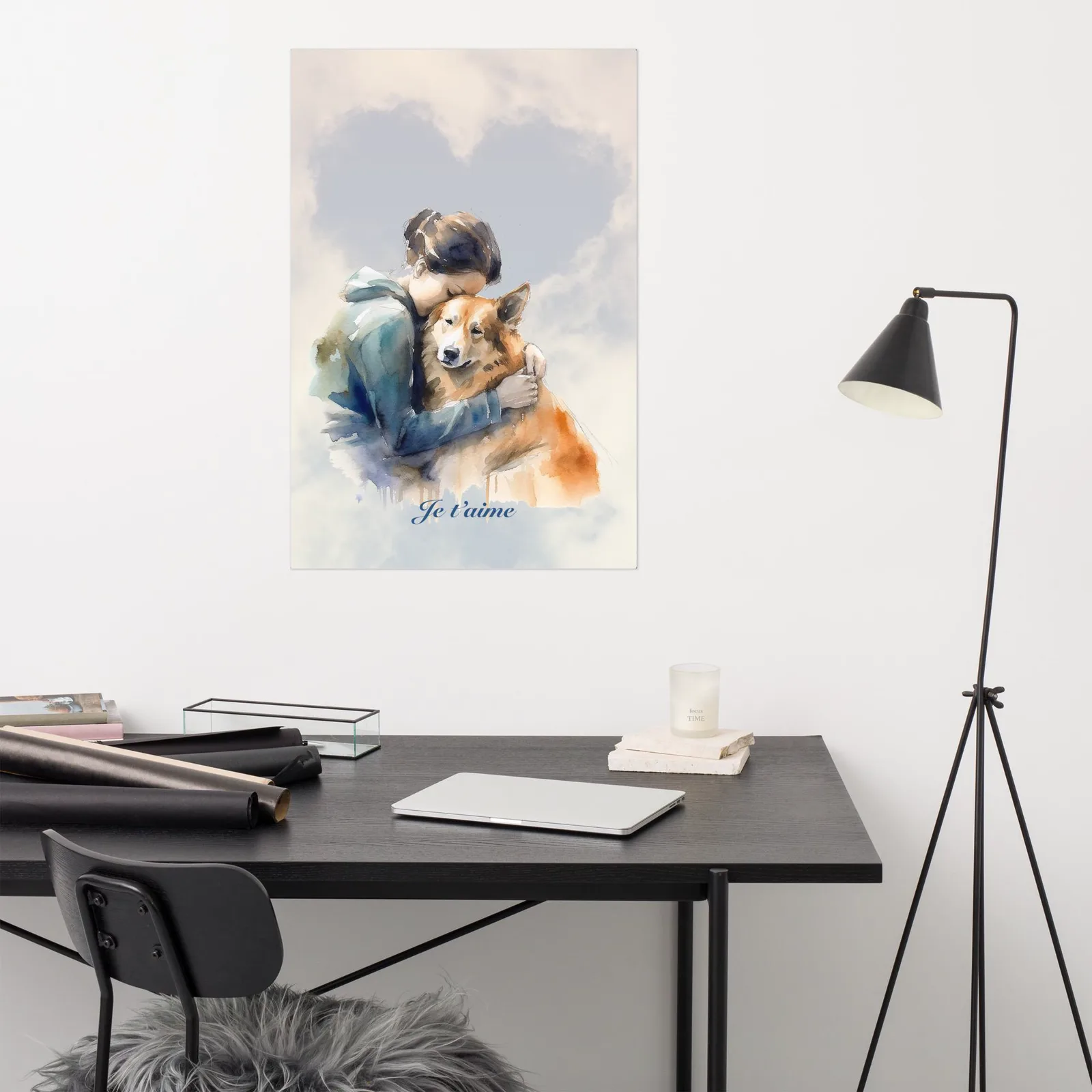 Dog Lover Poster - Watercolor Sentimental Dog Hug, photo 7