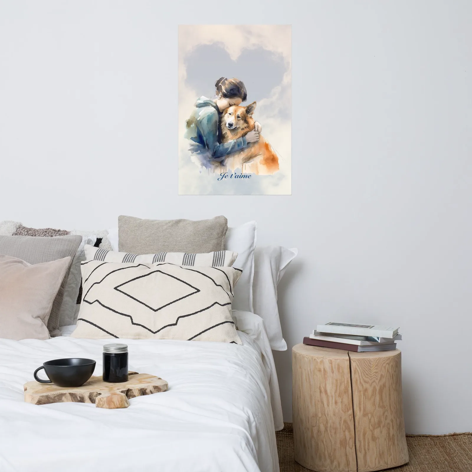 Dog Lover Poster - Watercolor Sentimental Dog Hug, photo 3