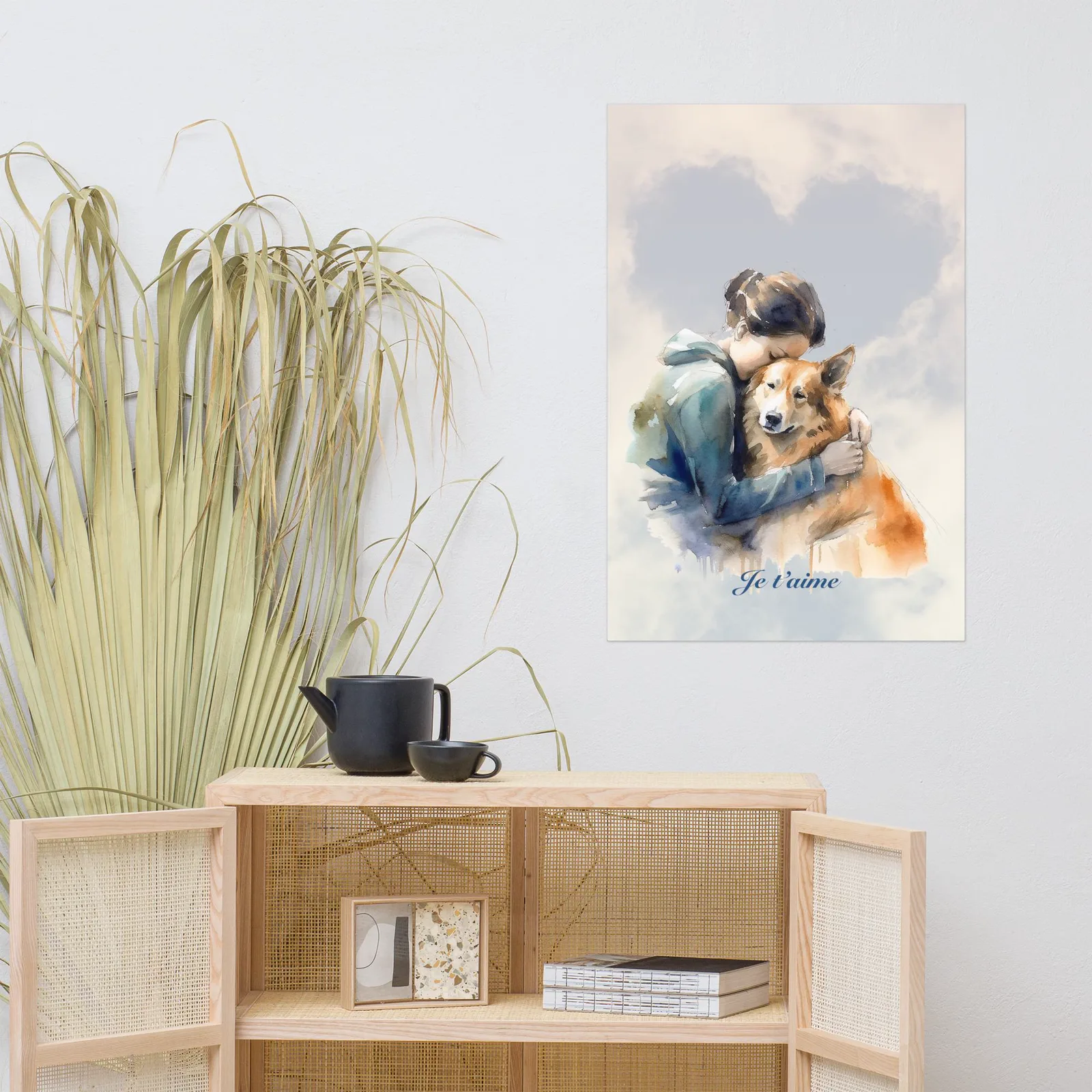 Dog Lover Poster - Watercolor Sentimental Dog Hug, photo 6