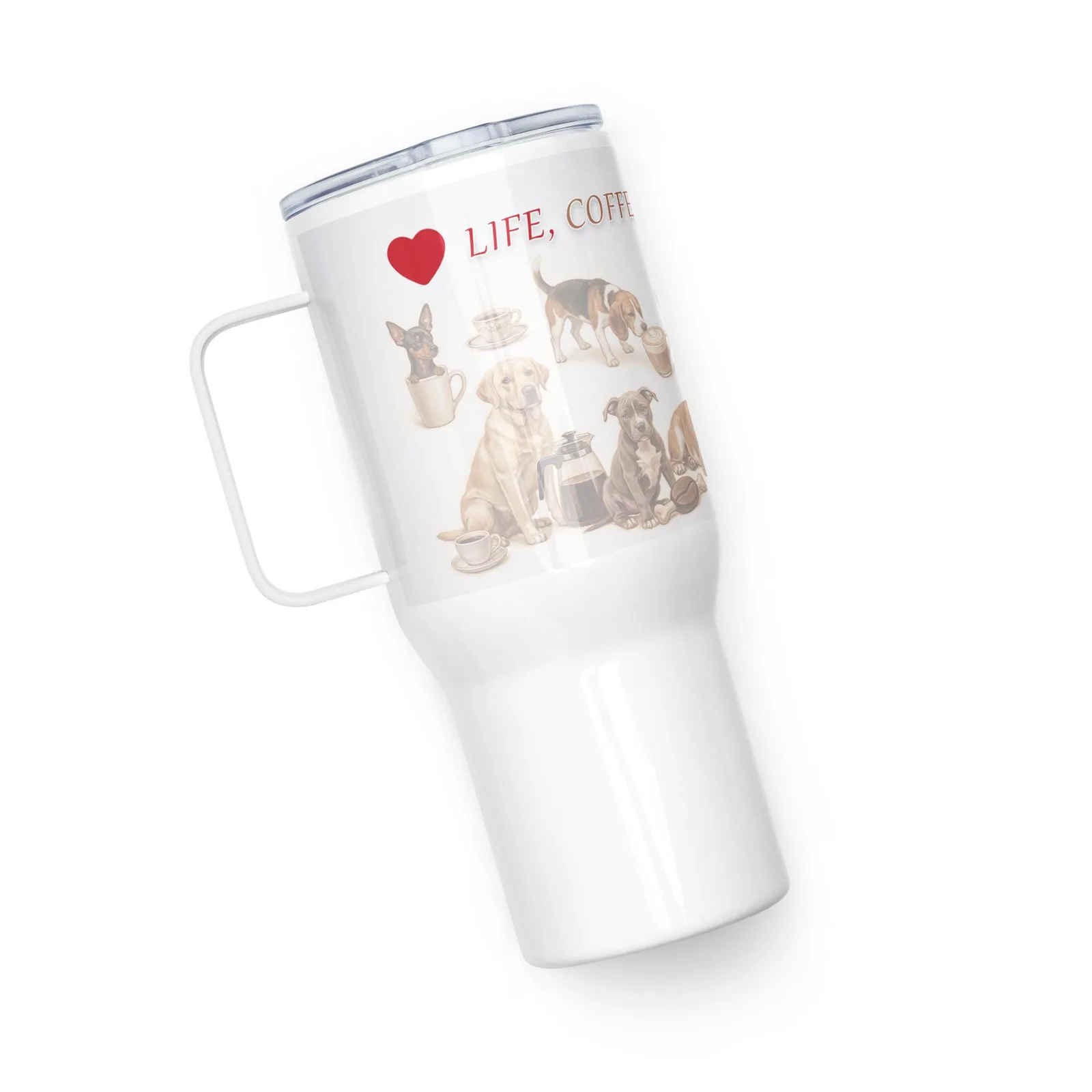 Dog Lover Travel Mug, Stainless Steel Tumbler, Coffee & Dog Art, photo 6