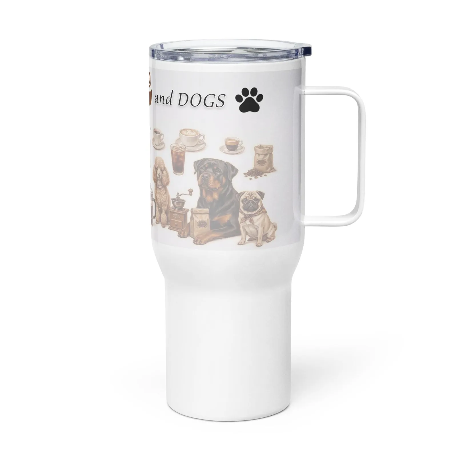 Dog Lover Travel Mug, Stainless Steel Tumbler, Coffee & Dog Art, photo 4