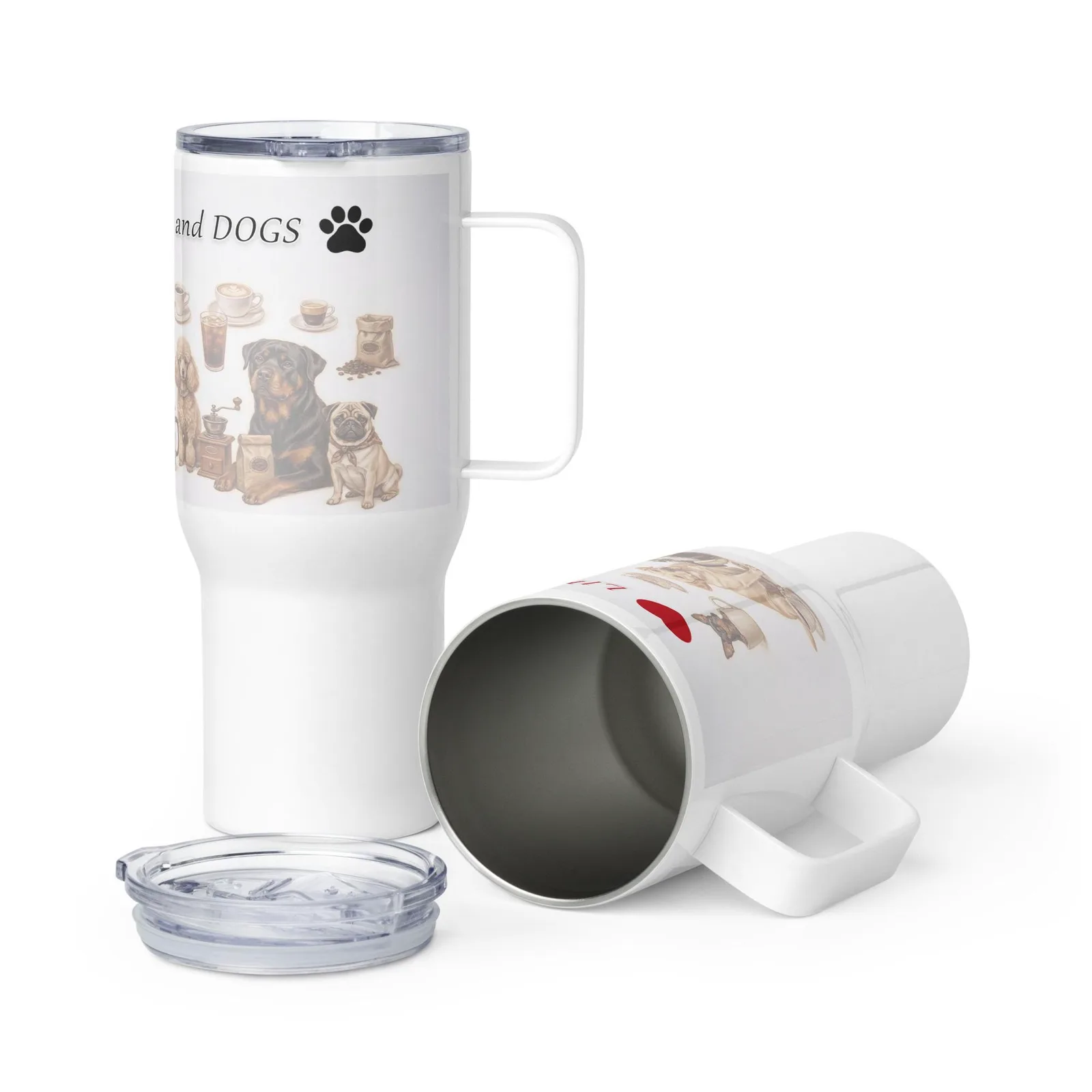 Dog Lover Travel Mug, Stainless Steel Tumbler, Coffee & Dog Art, photo 7