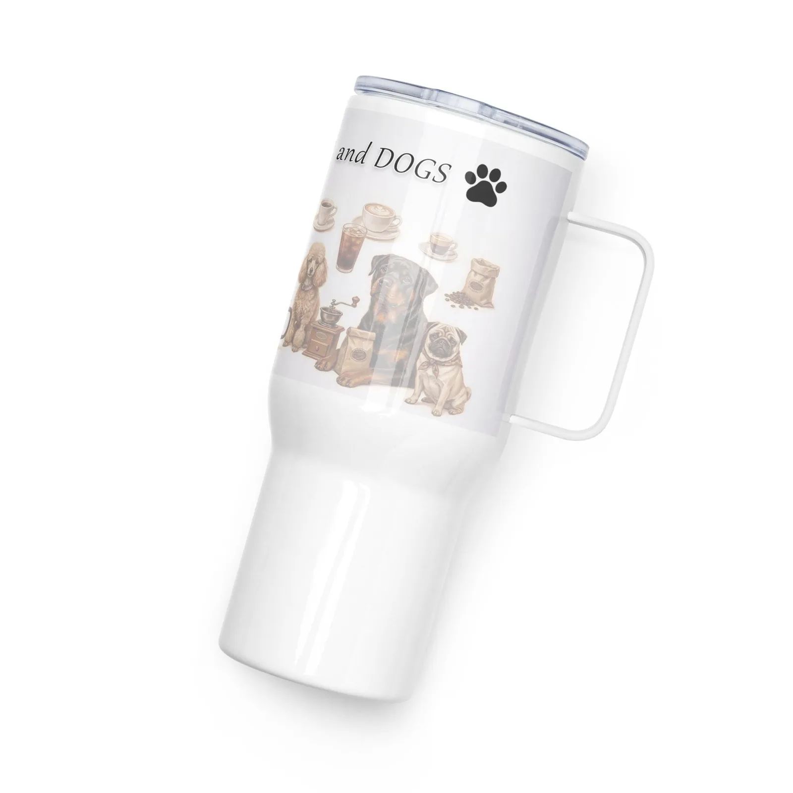Dog Lover Travel Mug, Stainless Steel Tumbler, Coffee & Dog Art, photo 5